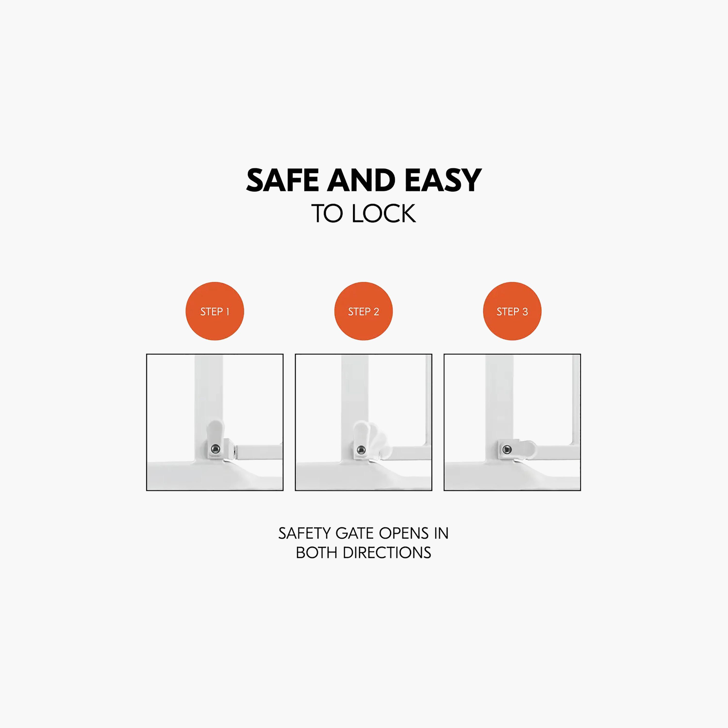 Hauck One-Handed Opening Safety Stairs & Door Gate - 96-101 cm-baby-healthandsafety-babyproofing-image-7