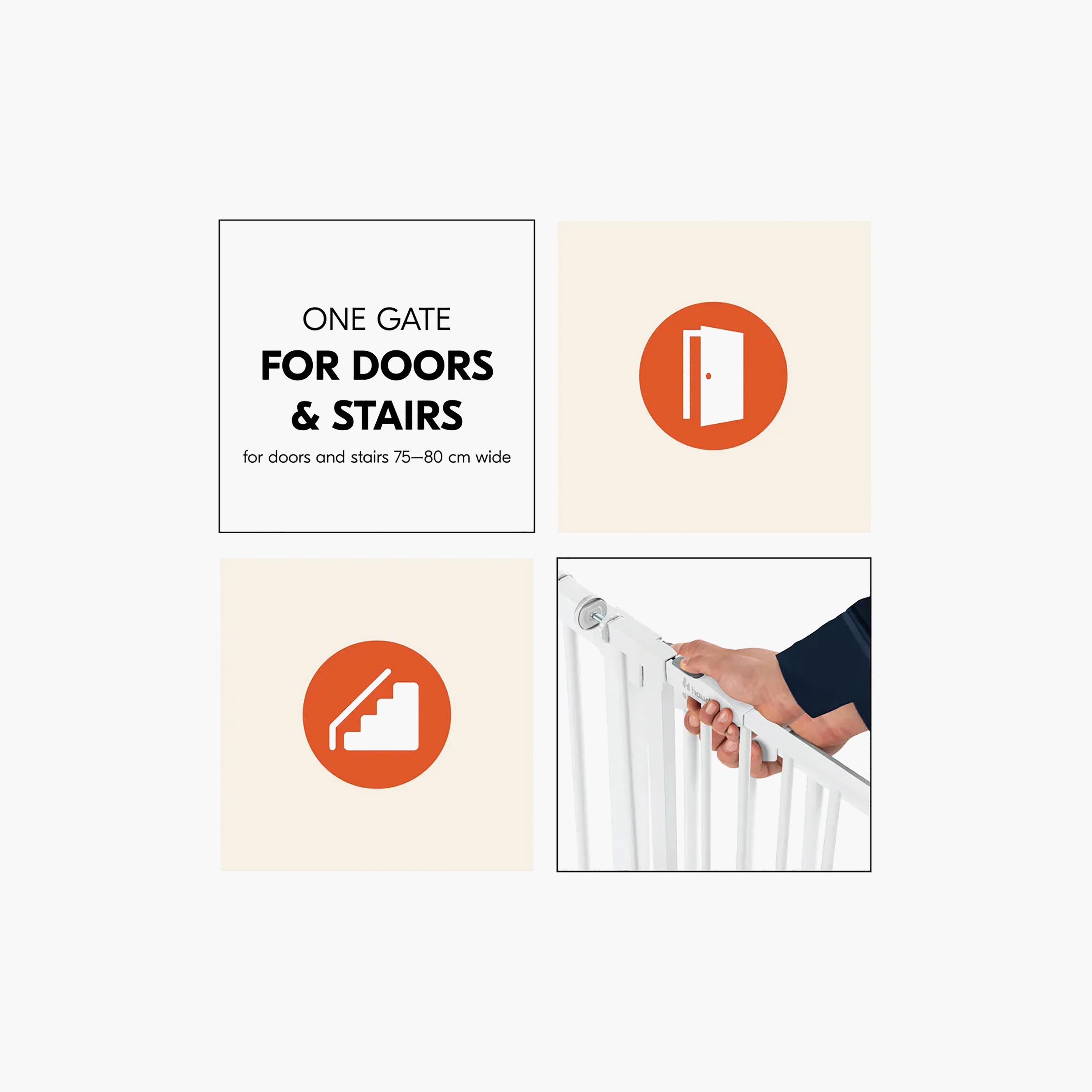 Hauck One-Handed Opening Autoclose Safety Stairs & Door Gate - 75-80 cm-baby-healthandsafety-babyproofing-image-6