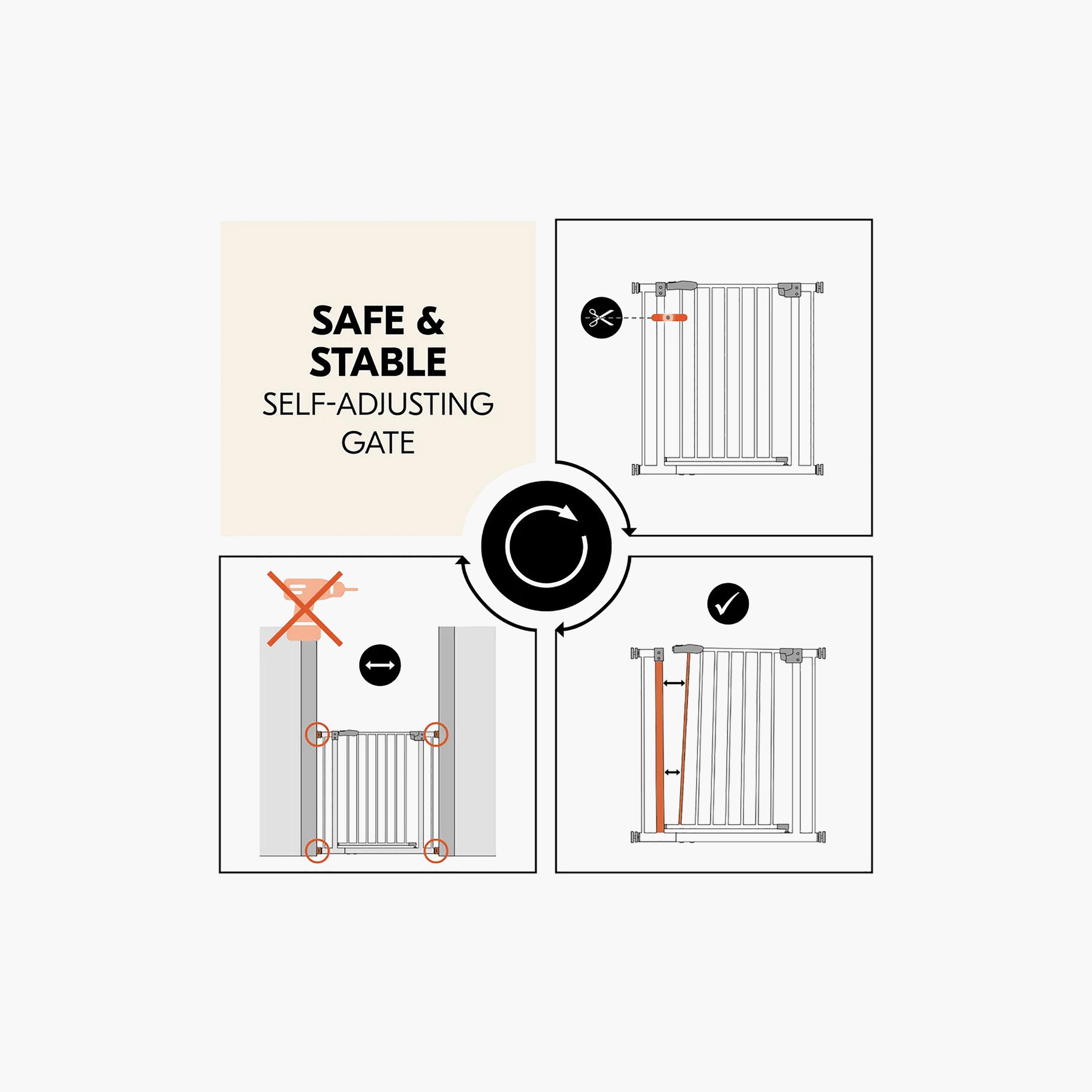 Hauck 21 cm Extensions One-Hand Opening Autoclose Safety Gate - 96-101 cm-baby-healthandsafety-babyproofing-image-2