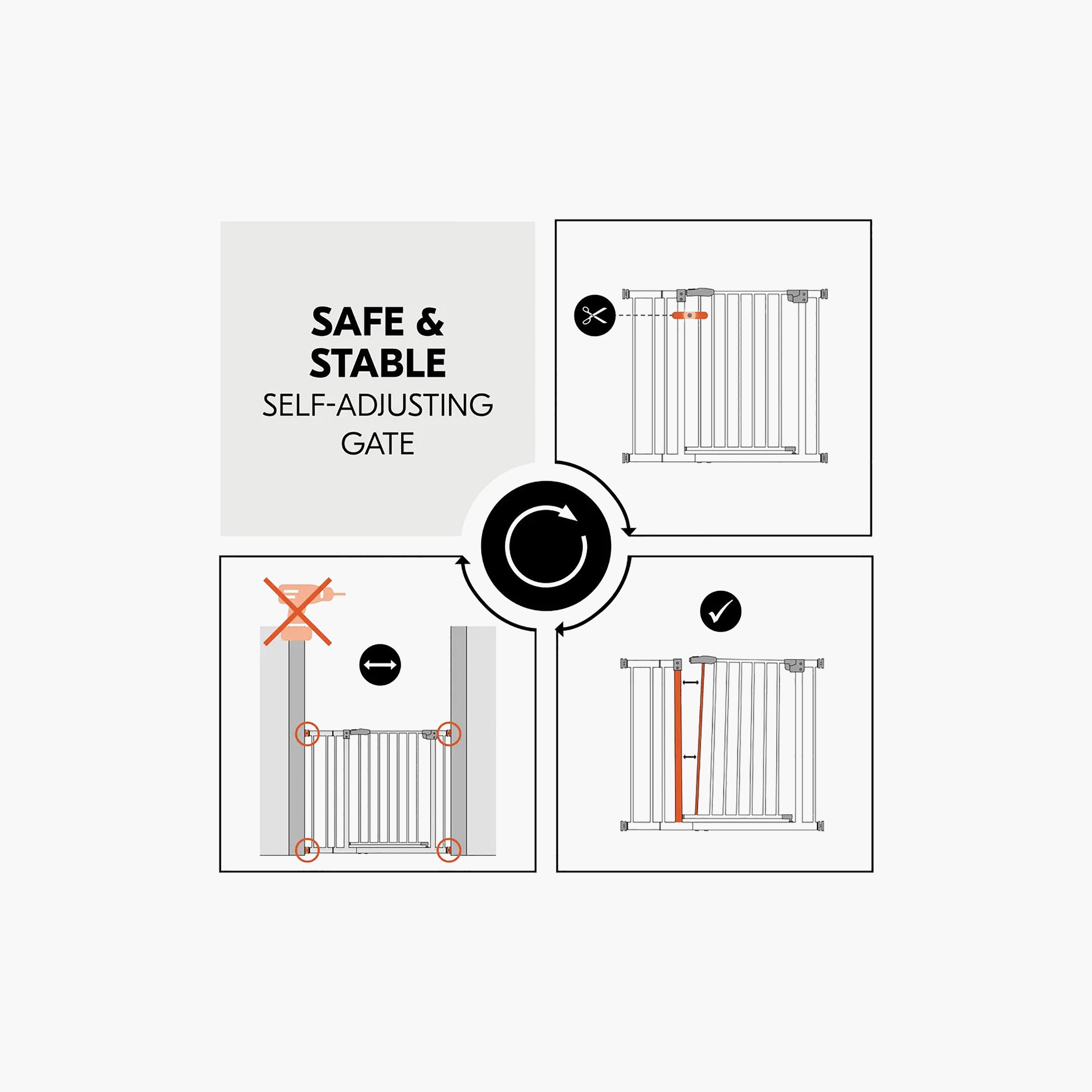 Hauck 9 cm Extensions One-Hand Opening Autoclose Safety Gate - 84-89 cm-baby-healthandsafety-babyproofing-image-2