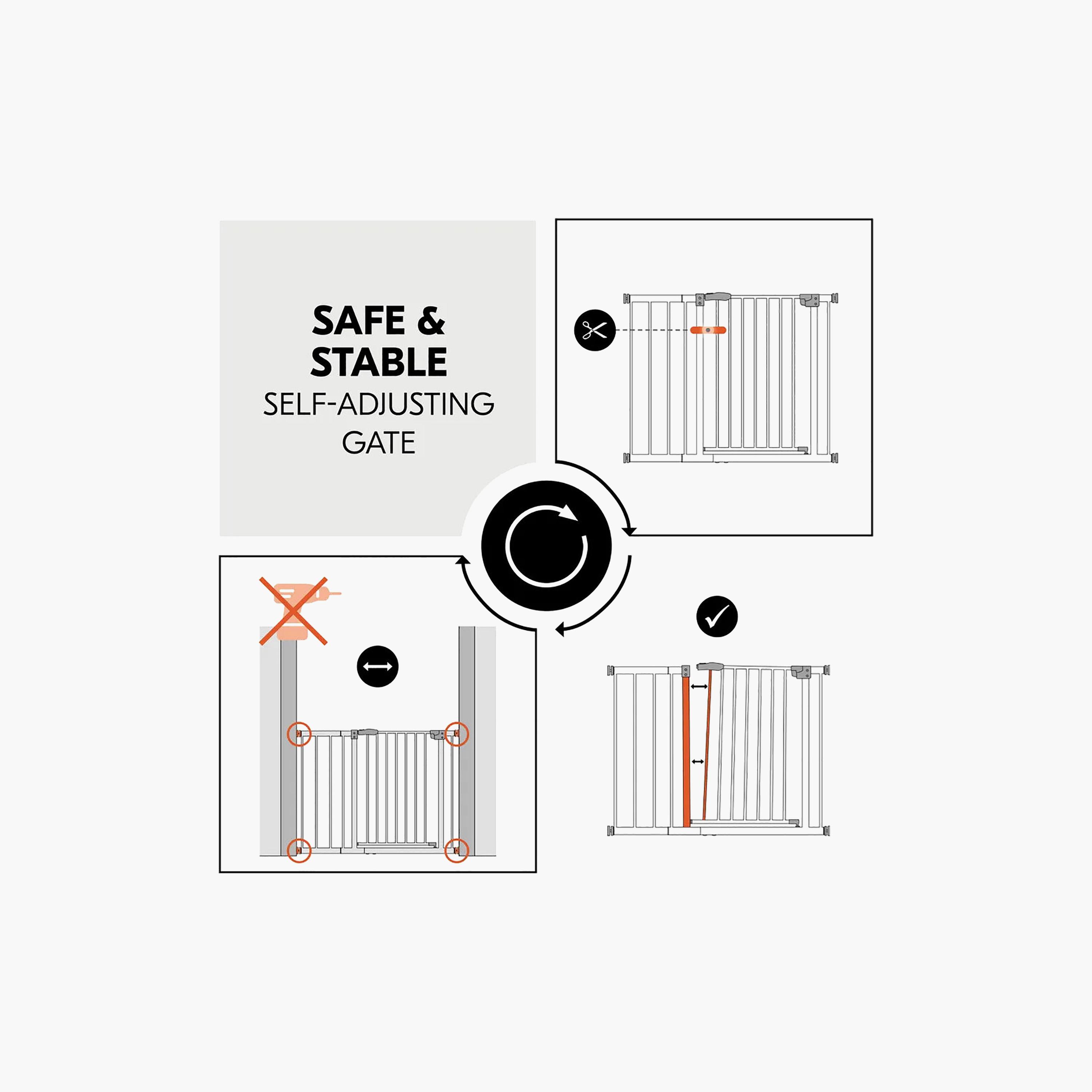 Hauck 21 cm Extensions One-Hand Opening Autoclose Safety Gate - 96-101 cm-baby-healthandsafety-babyproofing-image-2