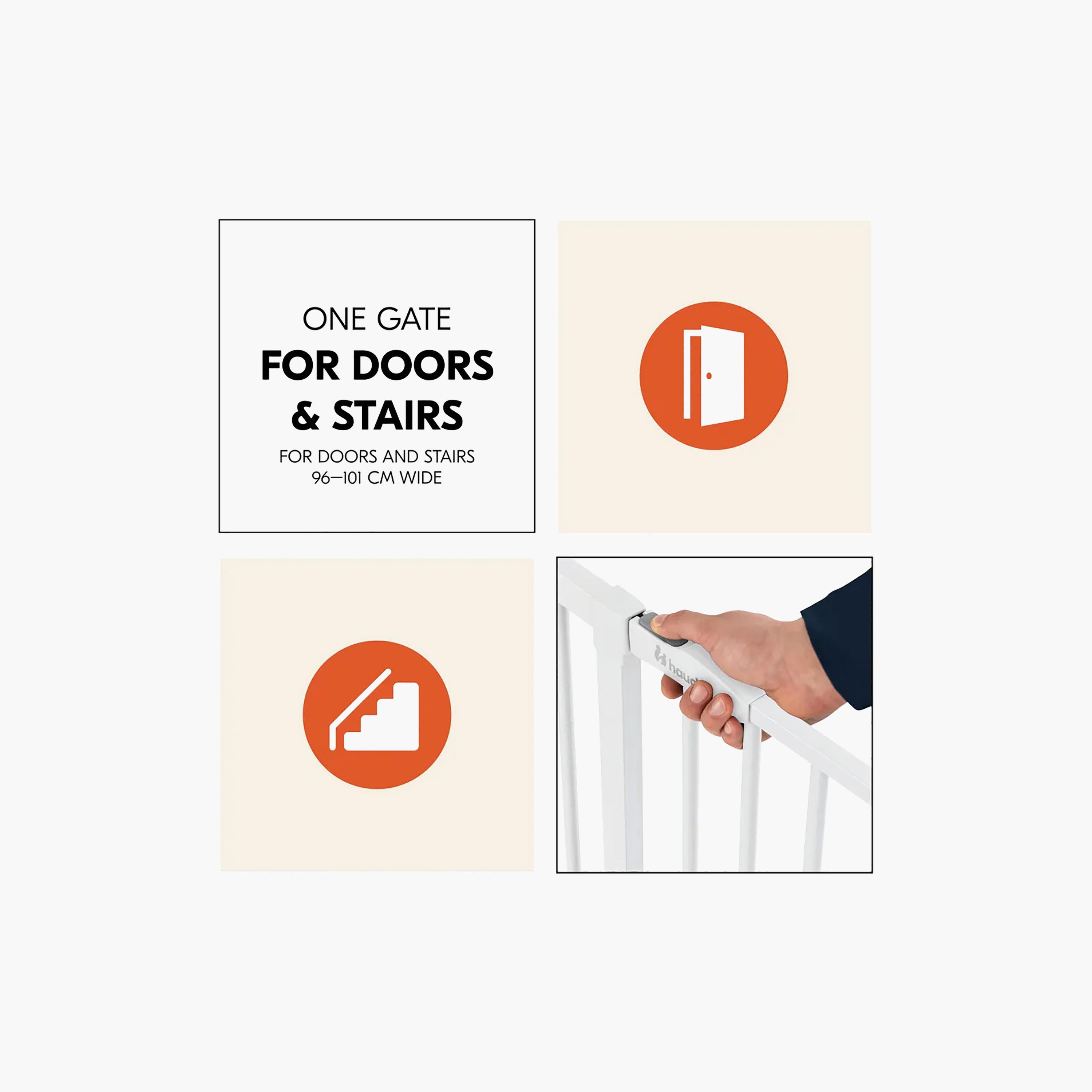 Hauck 21 cm Extensions One-Hand Opening Autoclose Safety Gate - 96-101 cm-baby-healthandsafety-babyproofing-image-6