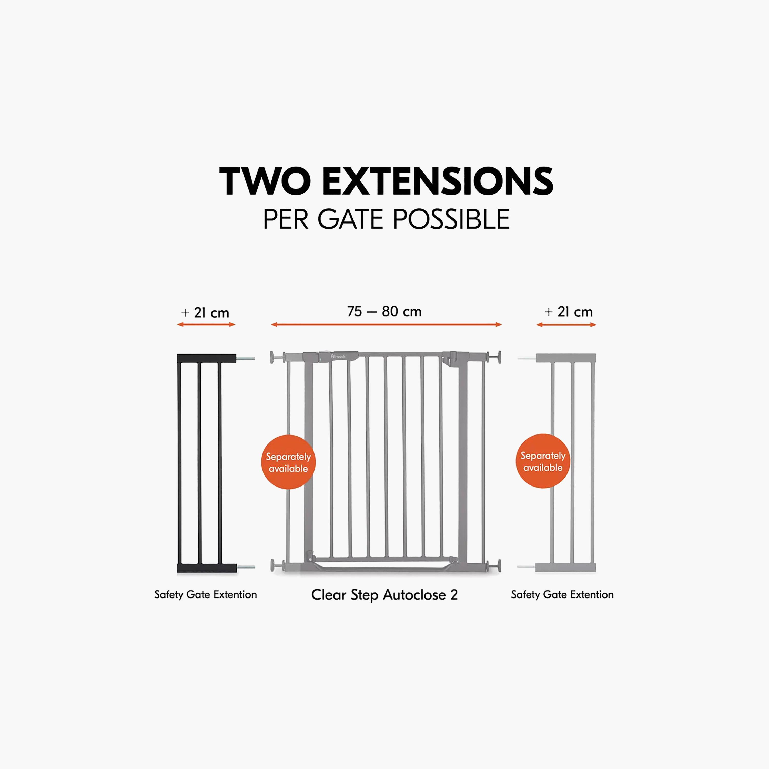 Hauck 21 cm Extensions One-Hand Opening Autoclose Safety Gate - 75-80 cm-baby-healthandsafety-babyproofing-image-6