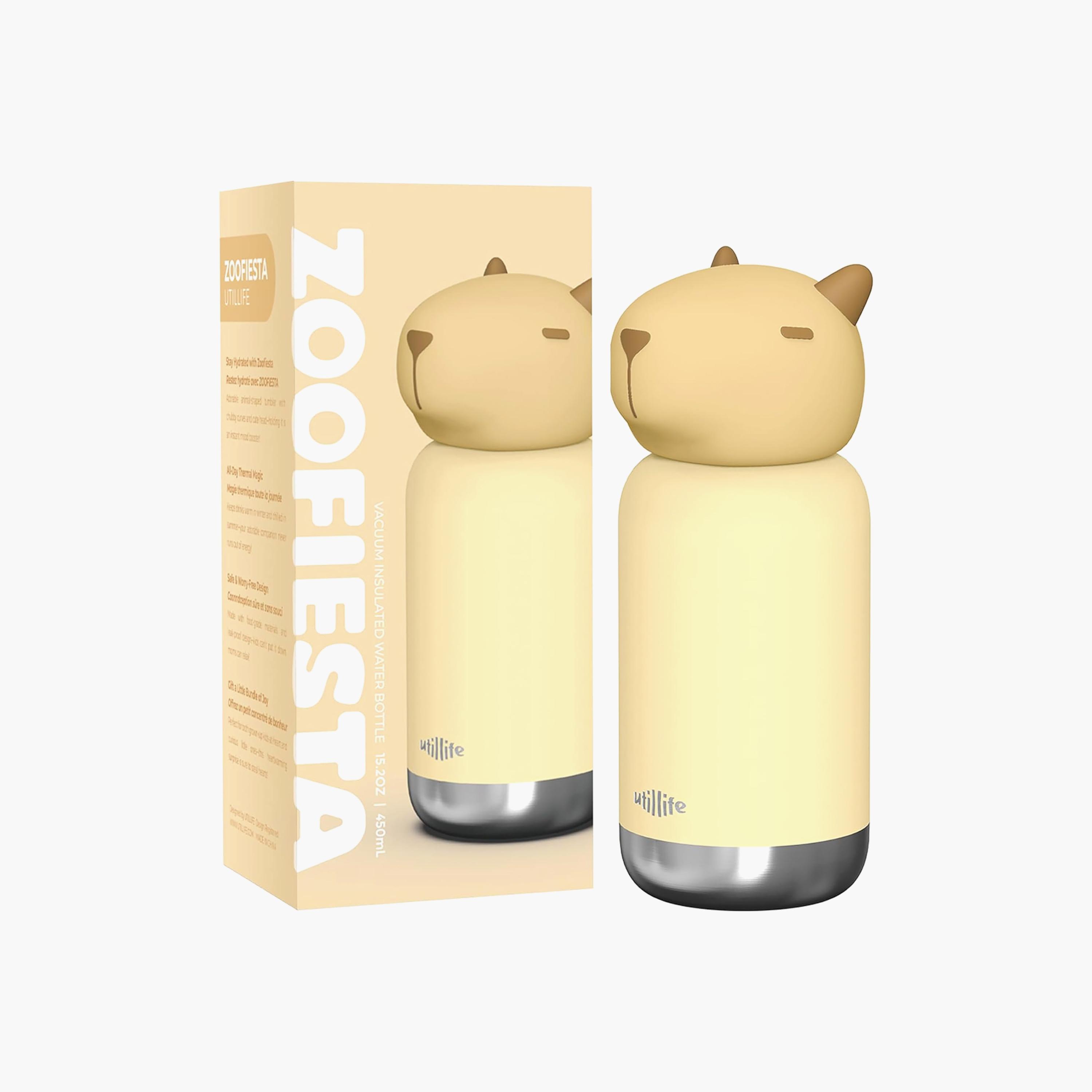 Utilife Zoofiesta Hot & Cold BPA Free Insulated Water Bottle - Capybara-school-waterbottles-image-2