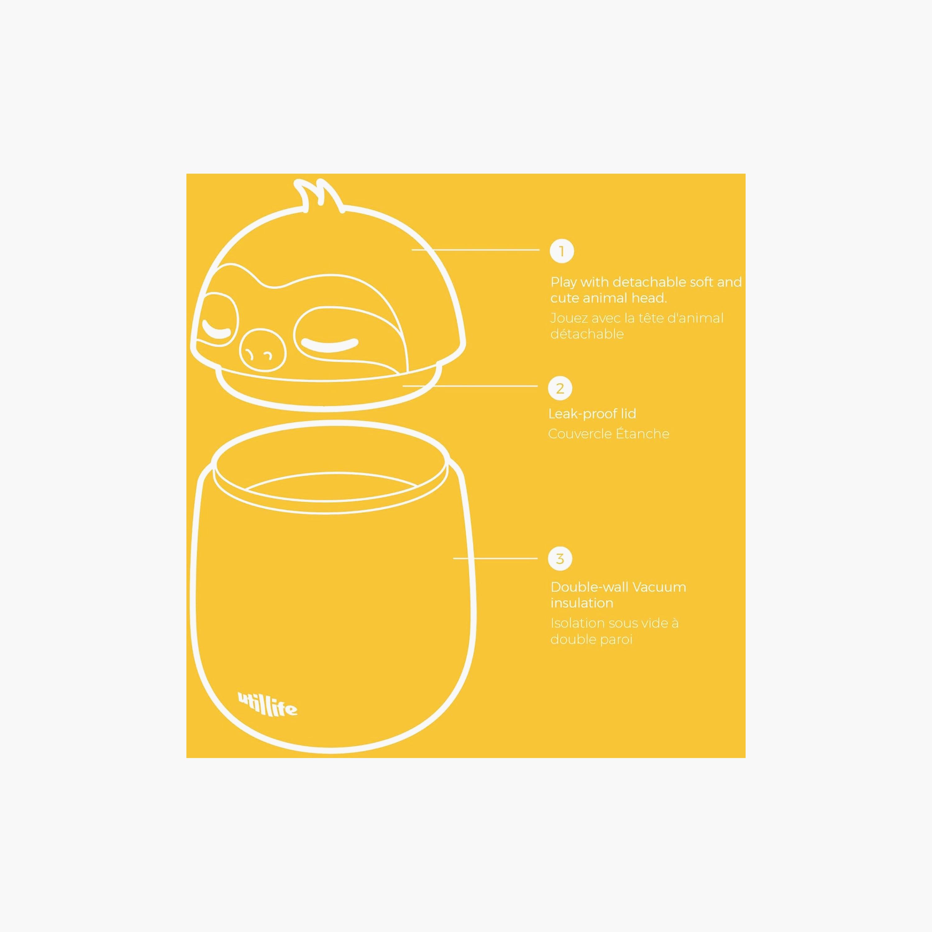 وعاء طعام زوفييستا معزول لحفظ الحرارة والبرودة خالي من BPA بتصميم (الكسلان) من يوتيلايف-baby-feeding-mealtimeessentials-image-6