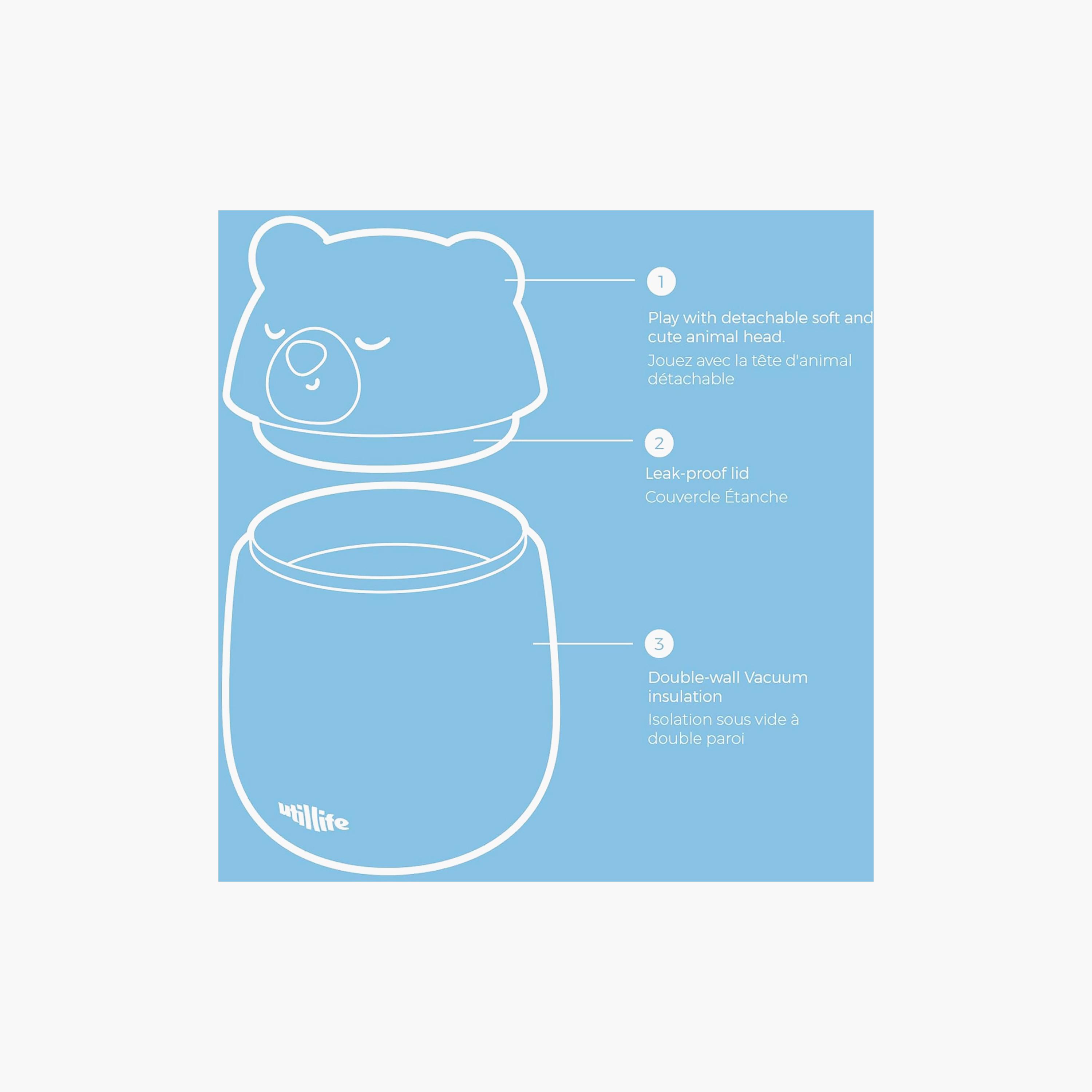 وعاء طعام زوفييستا معزول لحفظ الحرارة والبرودة خالي من BPA بتصميم (البطة) من يوتيلايف-baby-feeding-mealtimeessentials-image-6