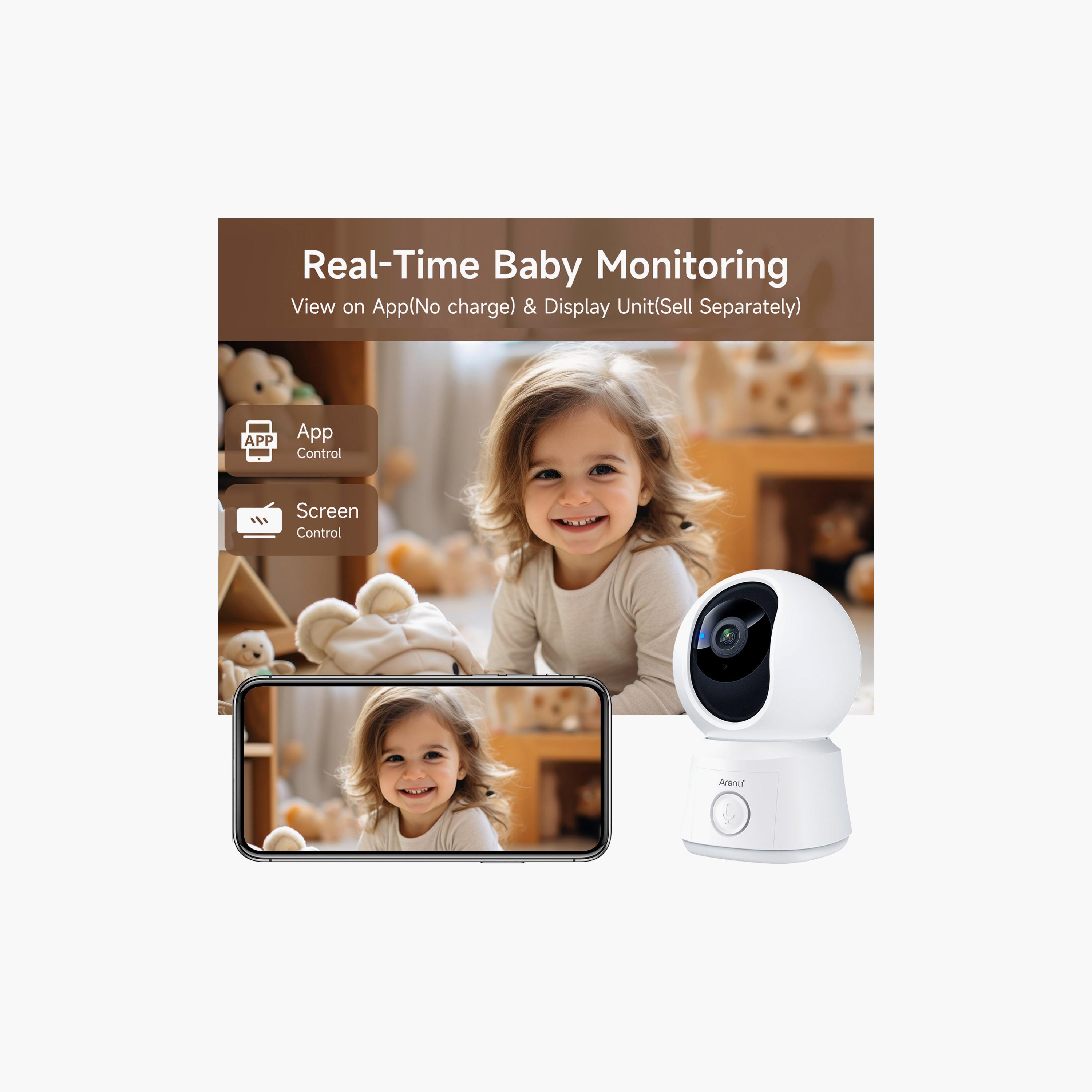 Arenti LCD Screen Baby Monitor with 2MP Smart Wi-Fi 1080P Night Vision Dual Camera-baby-healthandsafety-babymonitors-image-2