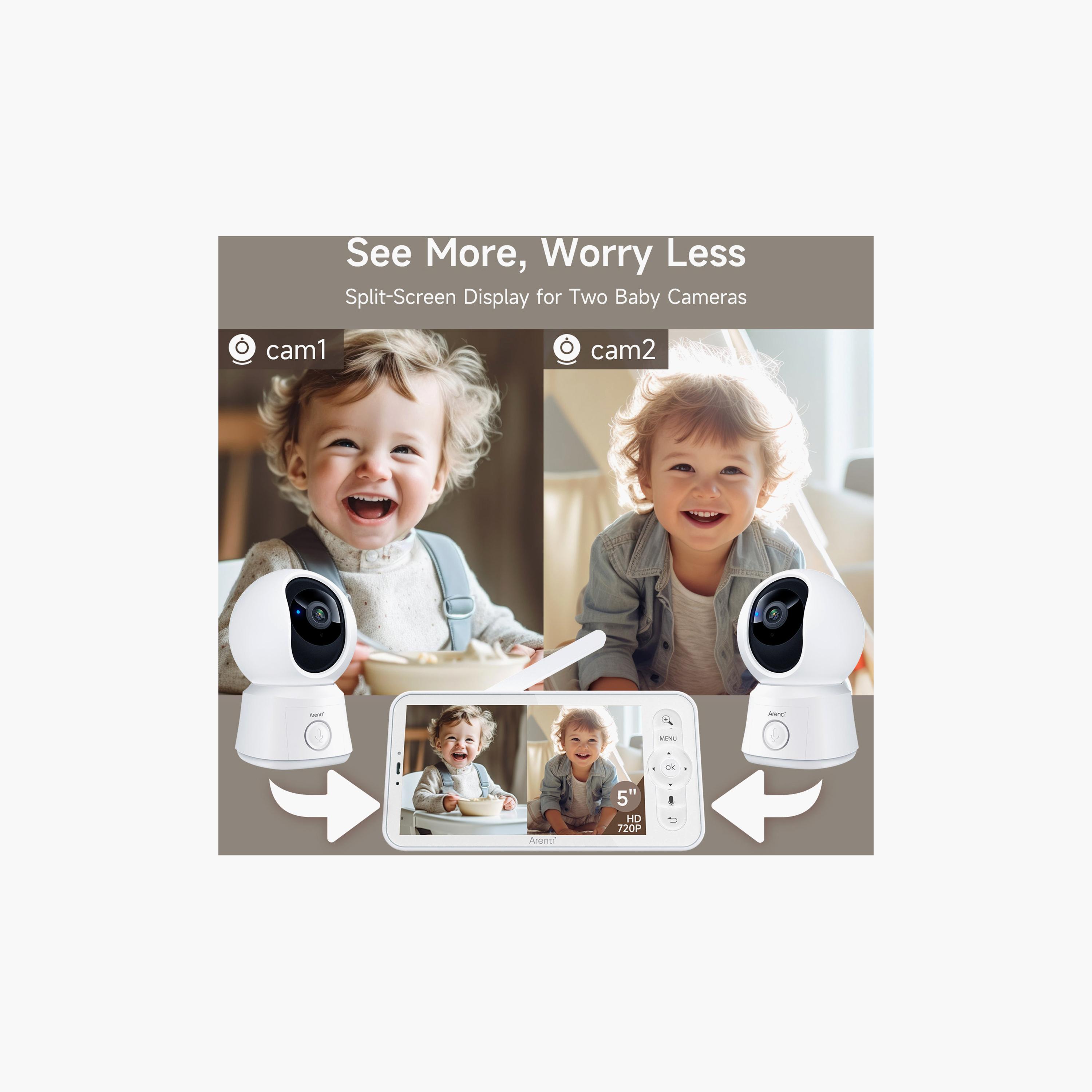 Arenti LCD Screen Baby Monitor with 2MP Smart Wi-Fi 1080P Night Vision Dual Camera-baby-healthandsafety-babymonitors-image-3