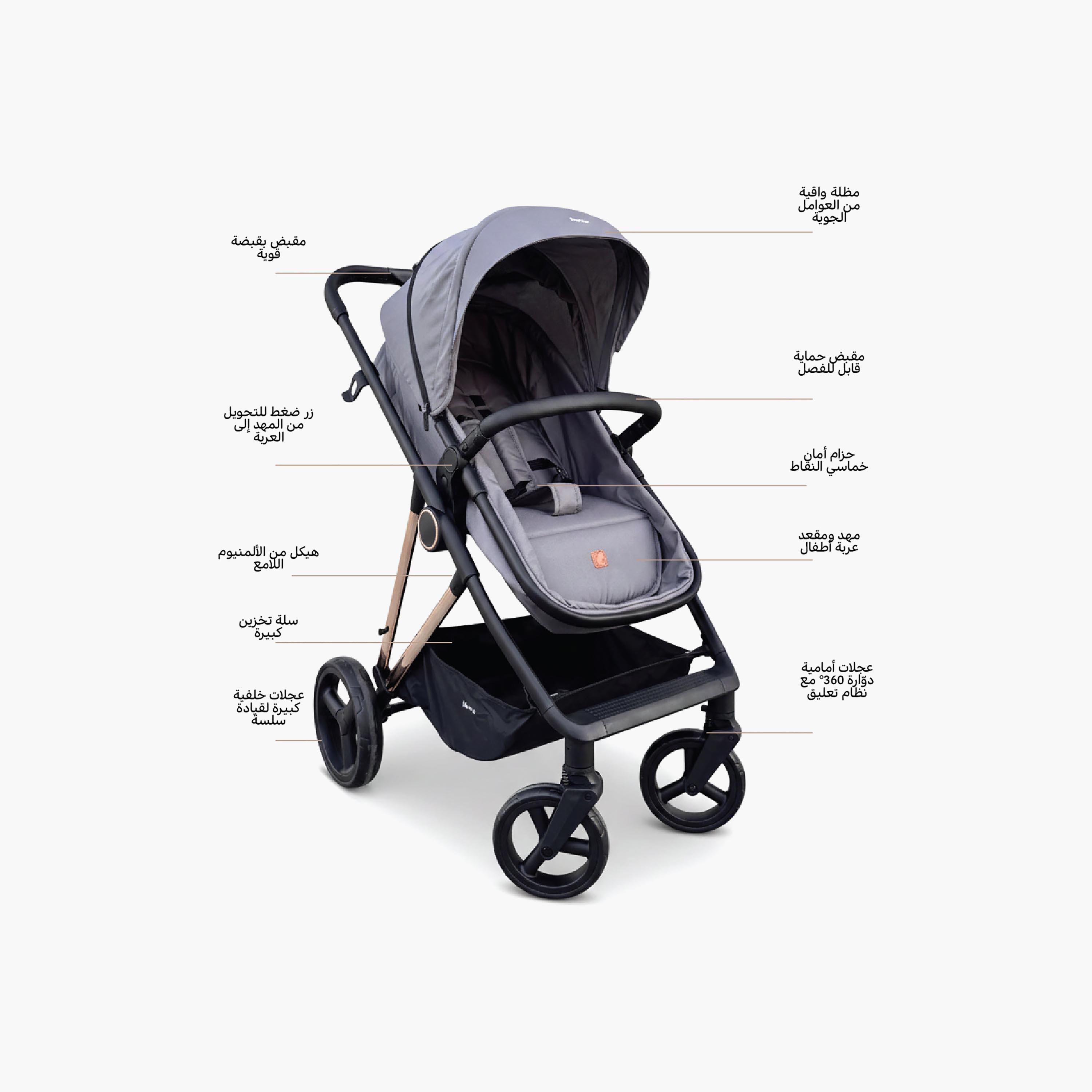 Nurtur 2-In-1 Foldable Pushchair Stroller-baby-gear-strollersandprams-strollers-image-9