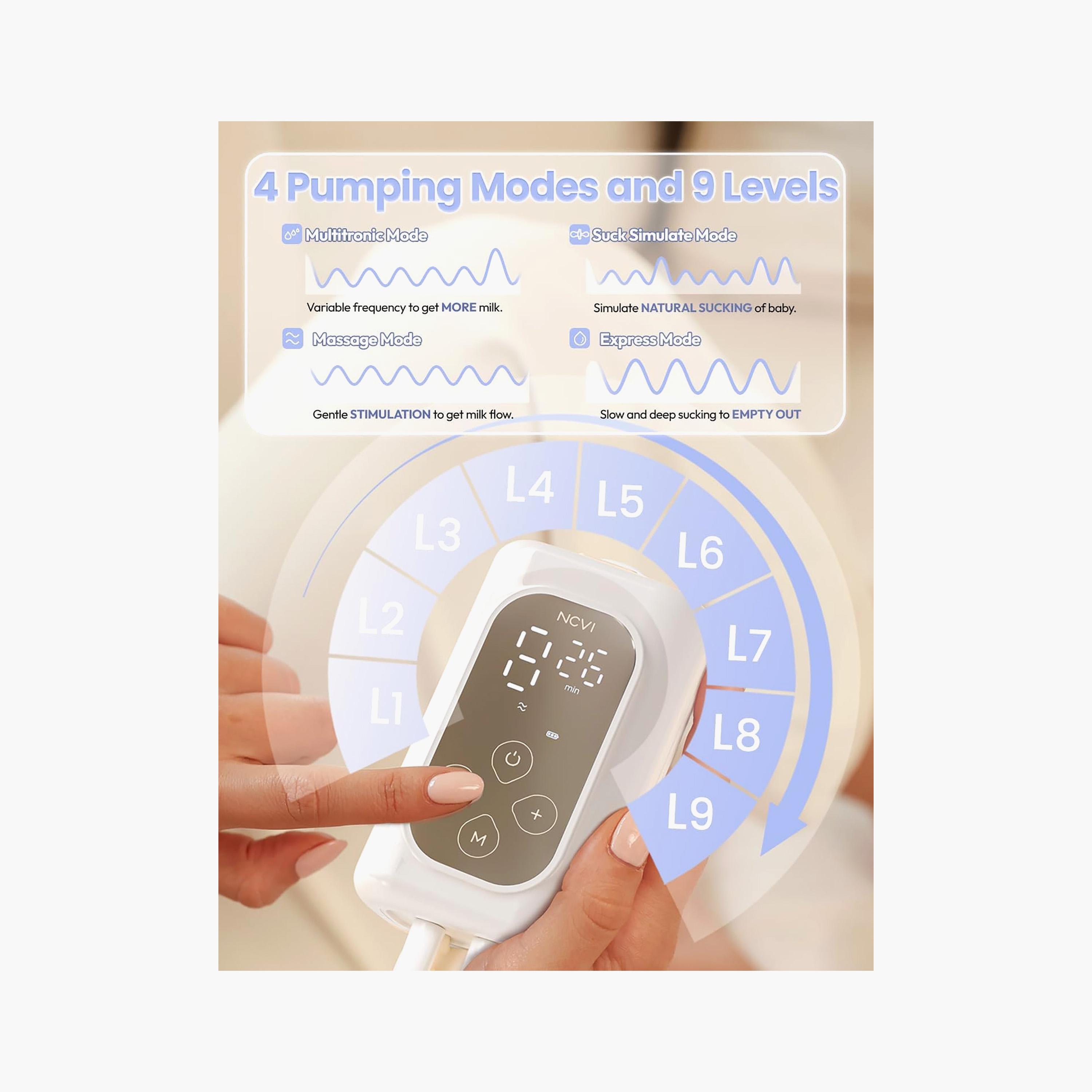 NCVI Ultra-Light Wearable Hands-Free Electric Breast Pump-baby-feeding-breastfeedingandcare-image-9