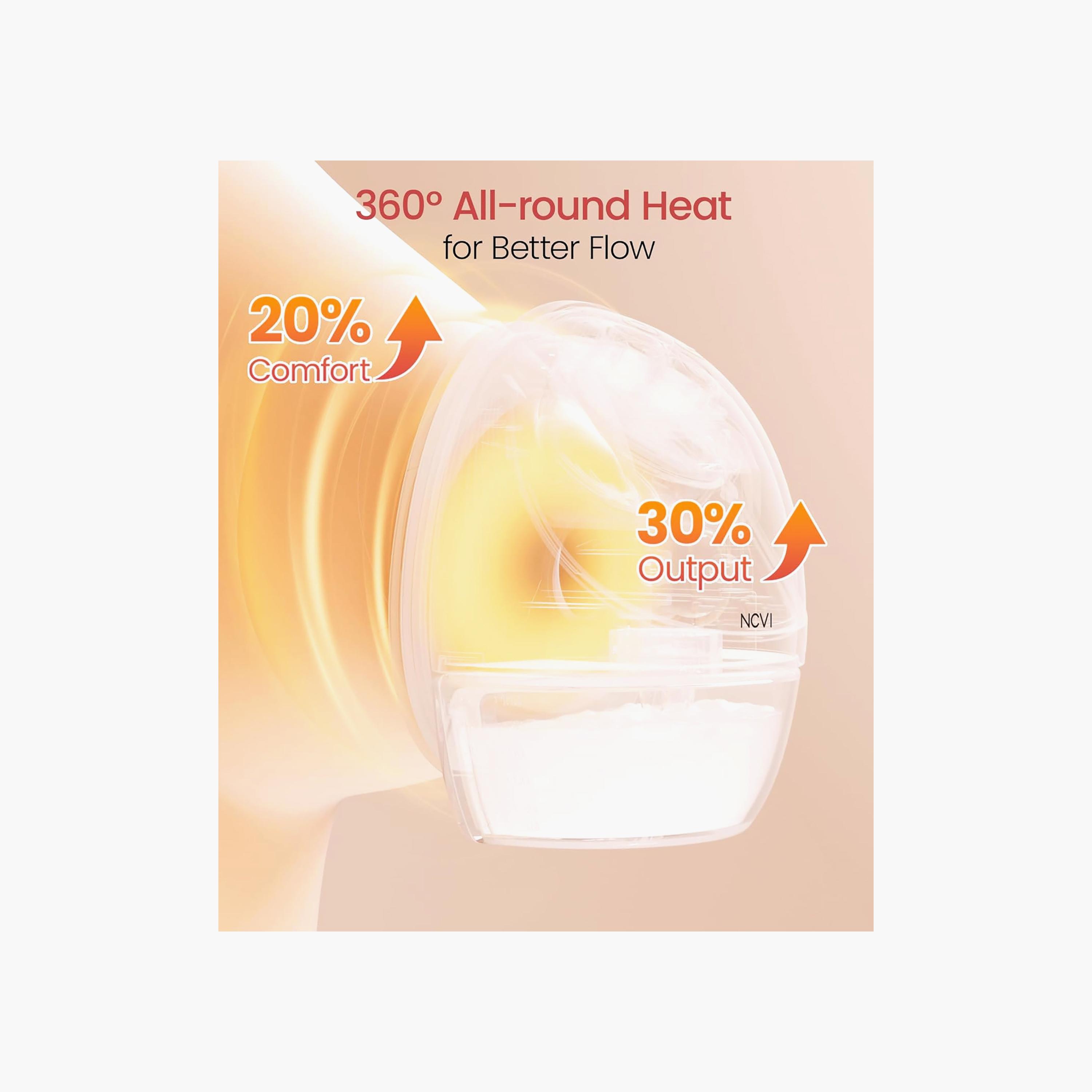NCVI 360˚ Heated Breast Hands-Free Electric Breast Pump-baby-feeding-breastfeedingandcare-image-2