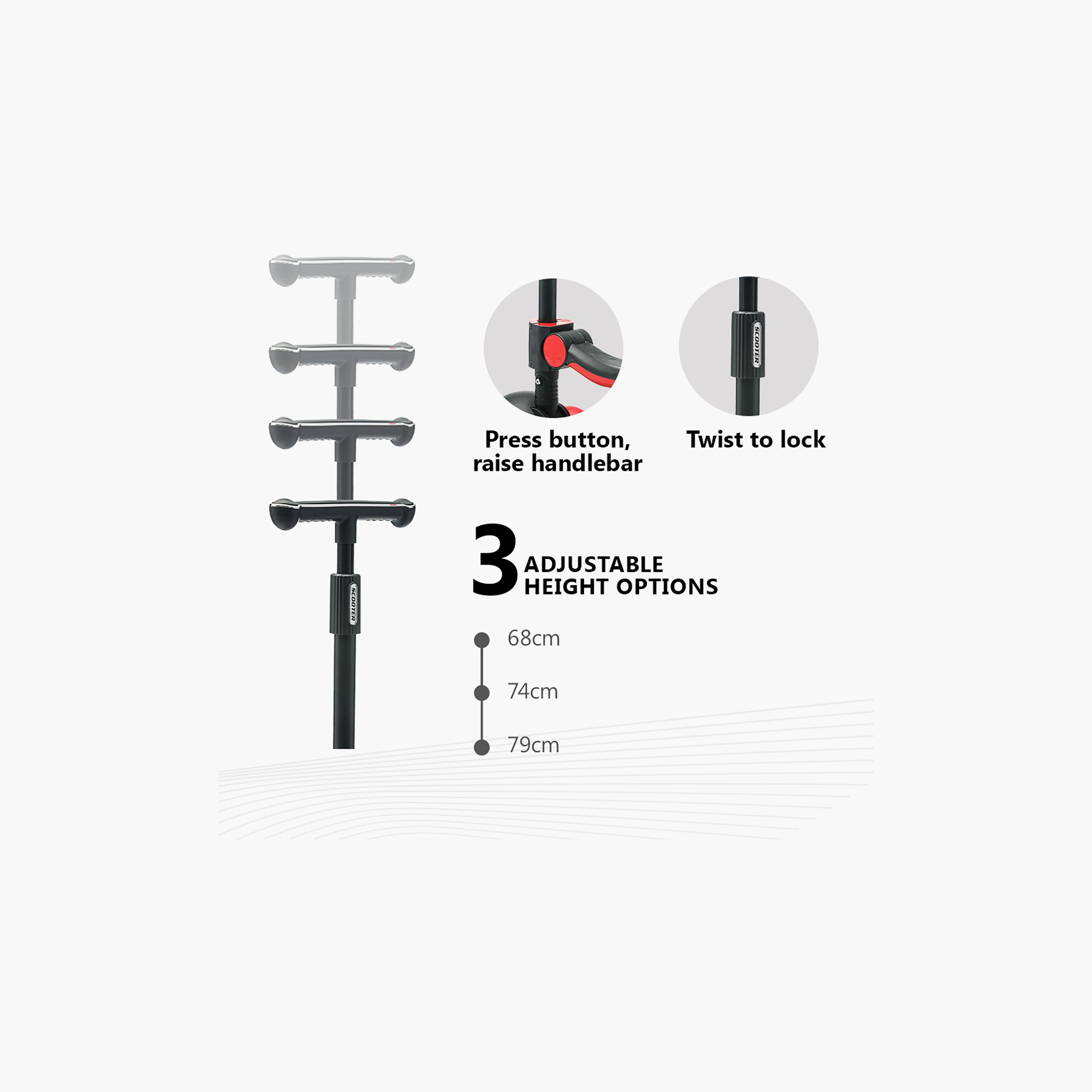 سكوتر فورد موستانج "جلايدر" مع مقعد للركوب وارتفاع قابل للتعديل - من 3-7 سنوات-toys-outdoor-scooters-image-5