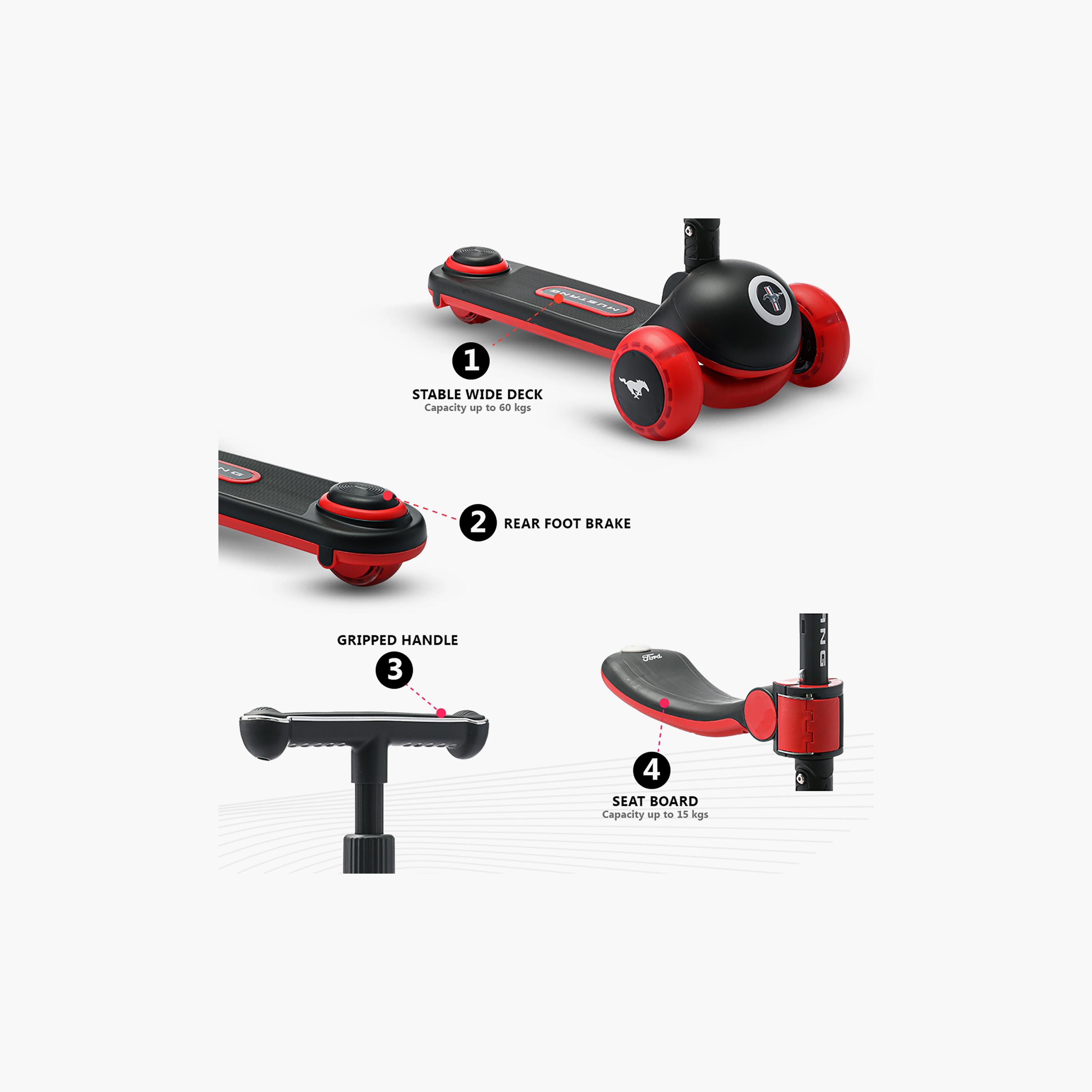 سكوتر فورد موستانج "جلايدر" مع مقعد للركوب وارتفاع قابل للتعديل - من 3-7 سنوات-toys-outdoor-scooters-image-6