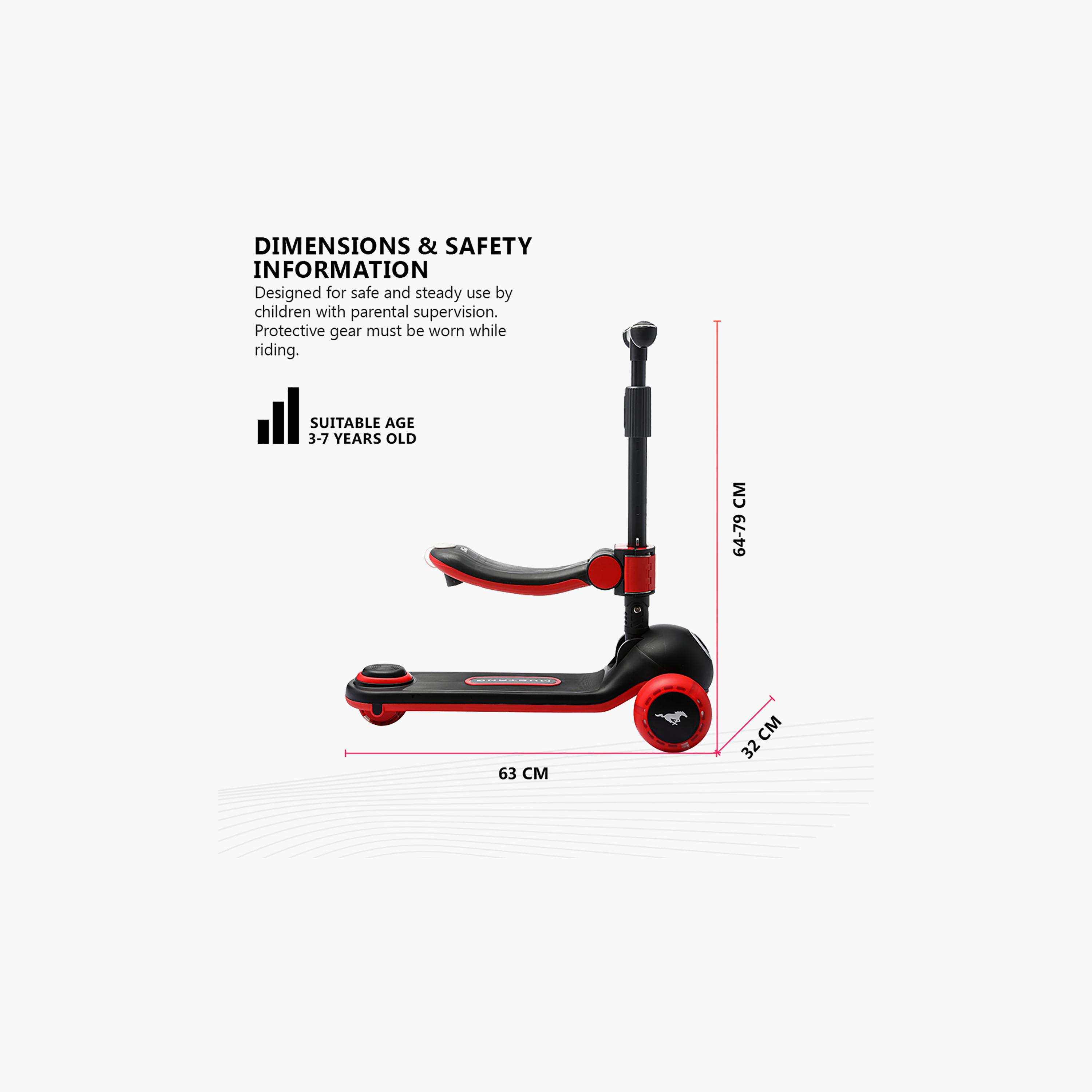 سكوتر فورد موستانج "جلايدر" مع مقعد للركوب وارتفاع قابل للتعديل - من 3-7 سنوات-toys-outdoor-scooters-image-7