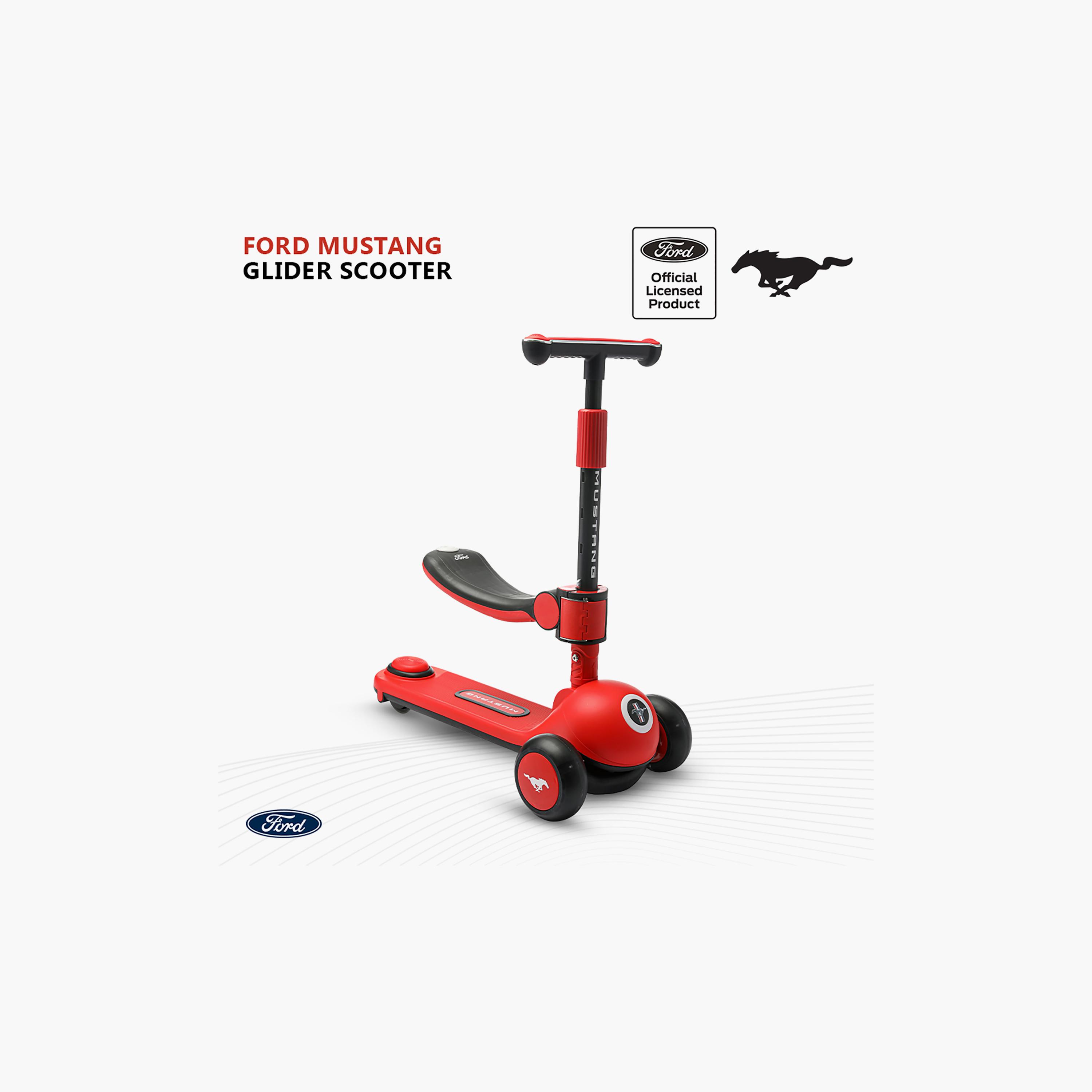 Ford Mustang Glider Scooter with Sit & Ride Seat & Adjustable Height - 3-7 Years-toys-outdoor-scooters-image-2