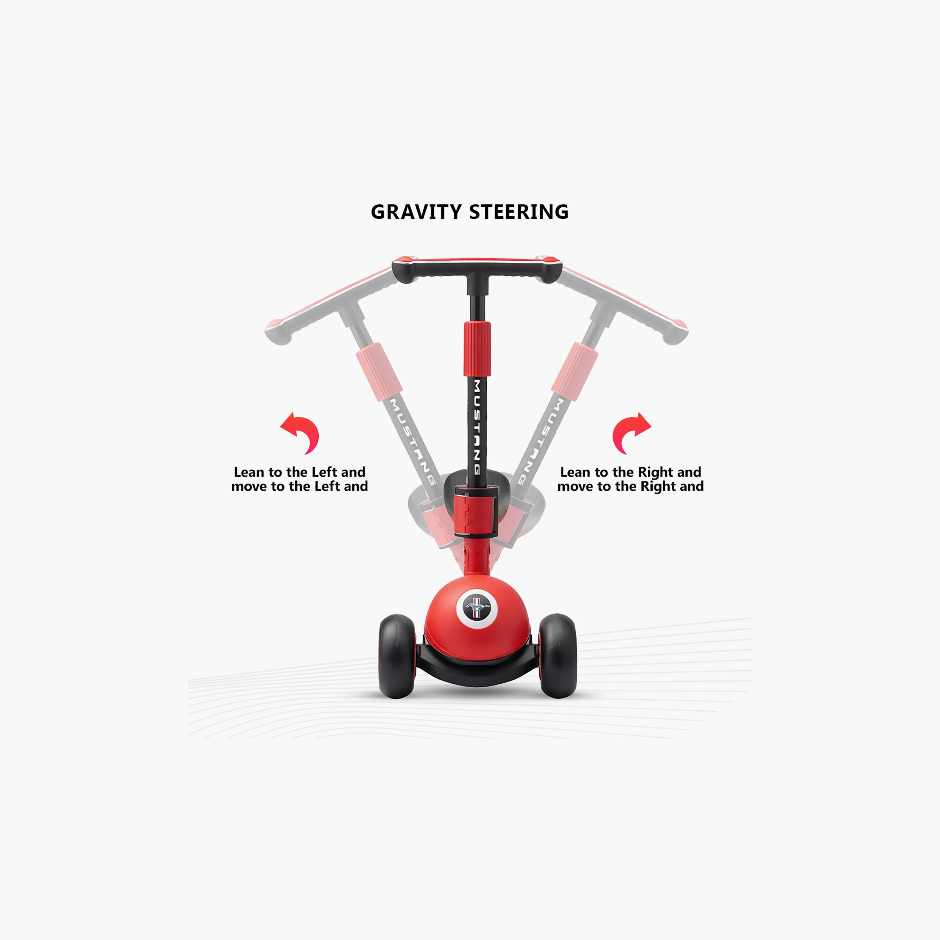 Ford Mustang Glider Scooter with Sit & Ride Seat & Adjustable Height - 3-7 Years-toys-outdoor-scooters-image-4