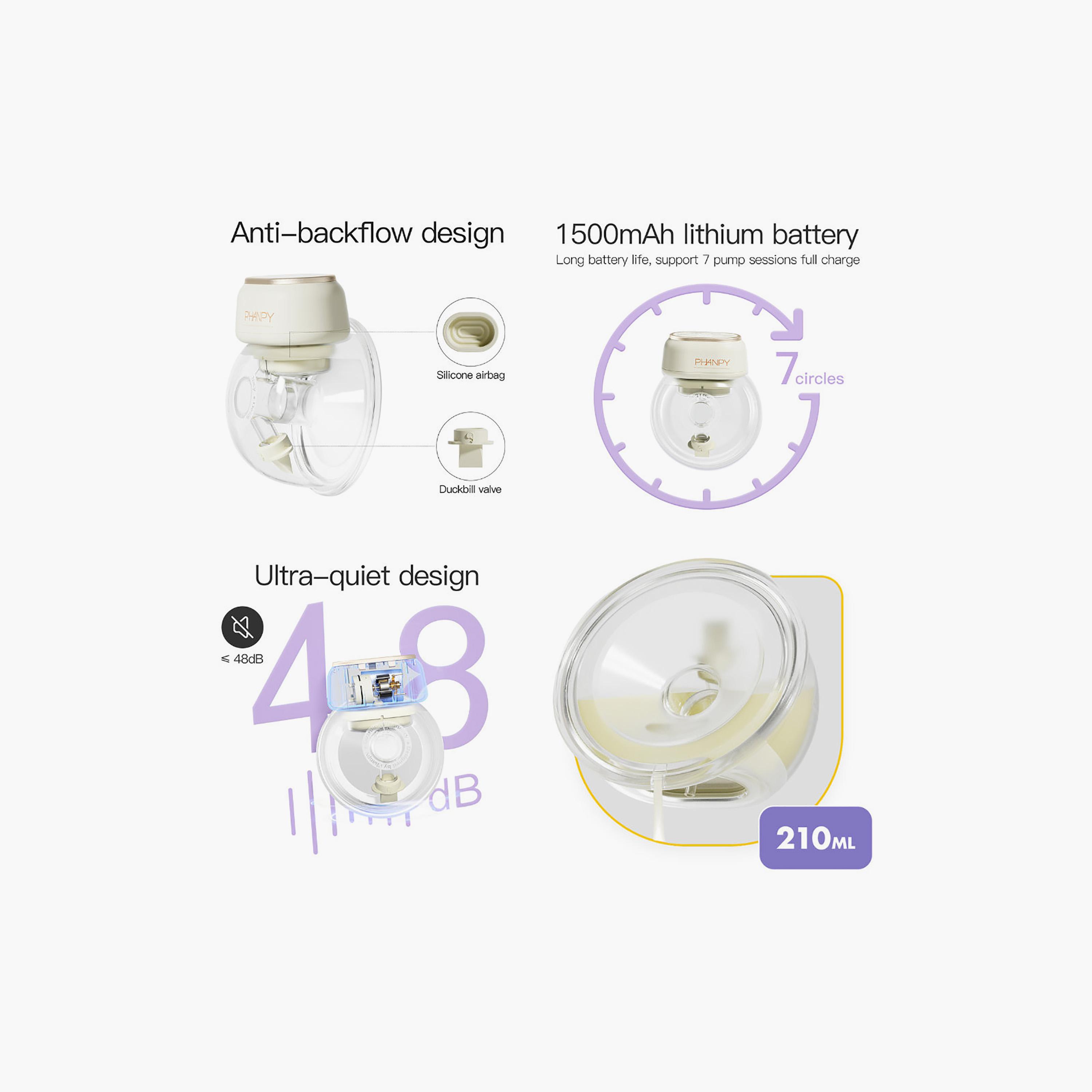 Phanpy E-Joy S2 Hands-Free Wearable Electric Breast Pump - 210 ml-baby-feeding-breastfeedingandcare-image-4