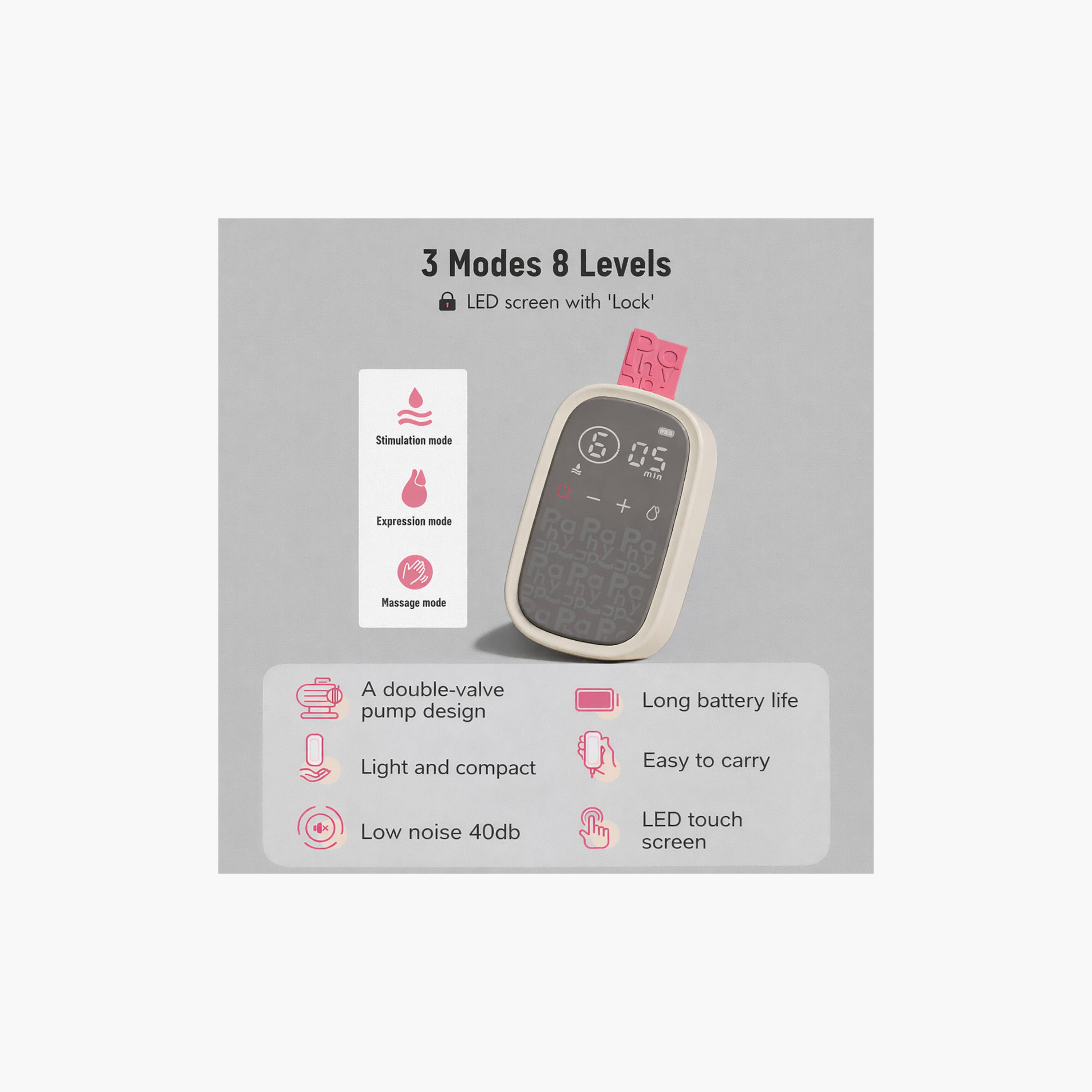 Phanpy E-Rosy S2 Hands-Free Double Wearable Electric Breast Pump - 180 ml-baby-feeding-breastfeedingandcare-image-4