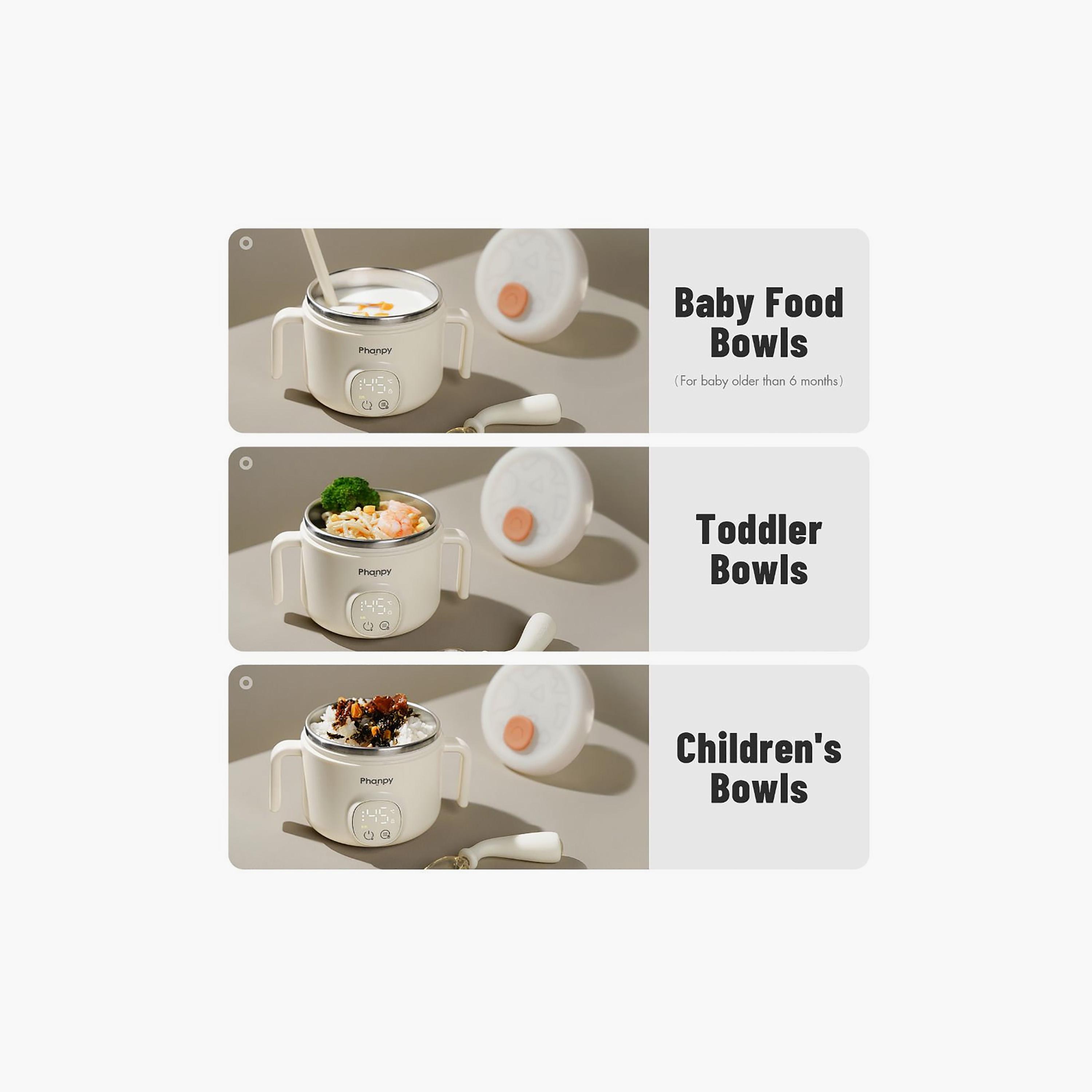 Phanpy Stainless Steel Smart Thermostatic Bowl with 4 Heating Modes - 400 ml-baby-feeding-mealtimeessentials-image-3