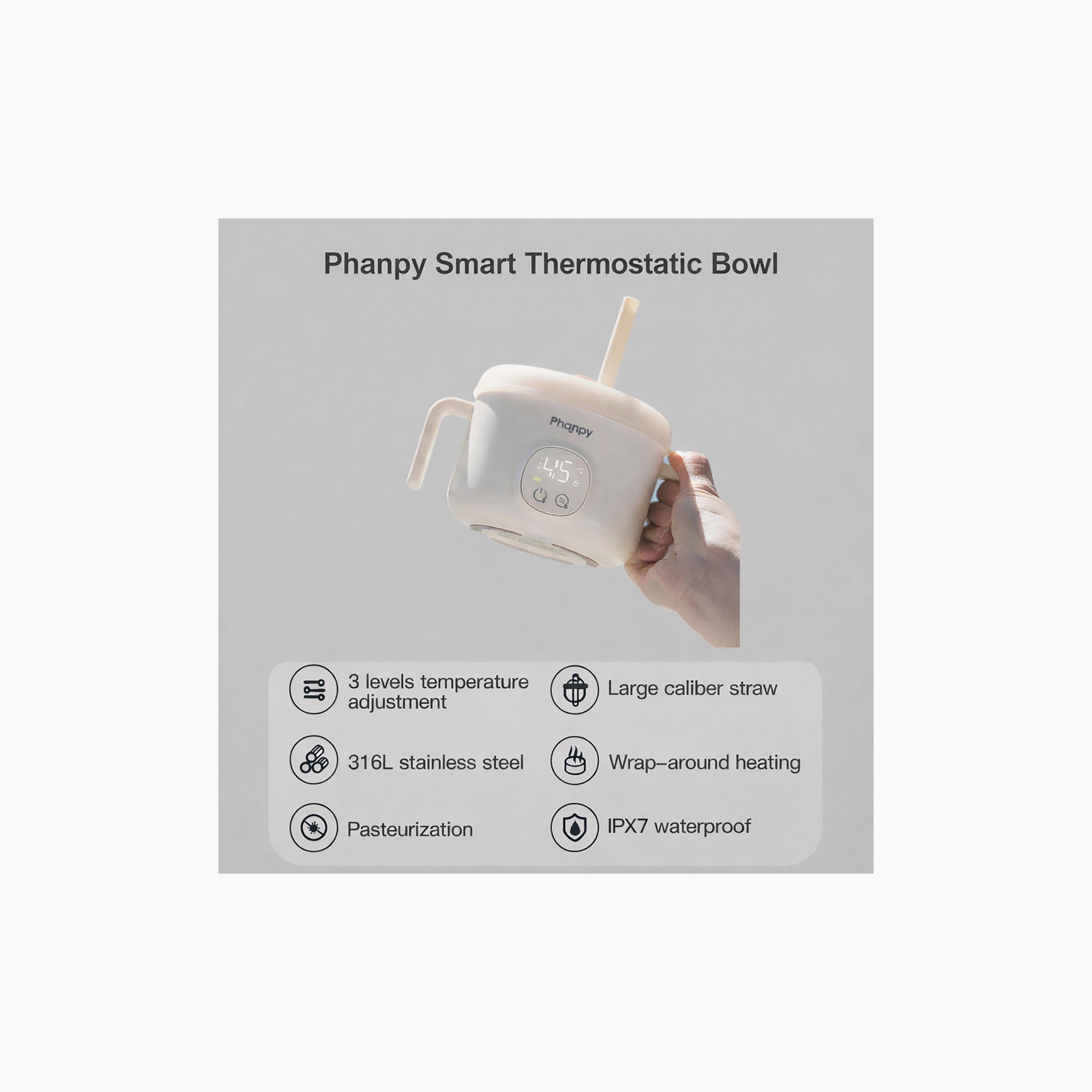 Phanpy Stainless Steel Smart Thermostatic Bowl with 4 Heating Modes - 400 ml-baby-feeding-mealtimeessentials-image-6