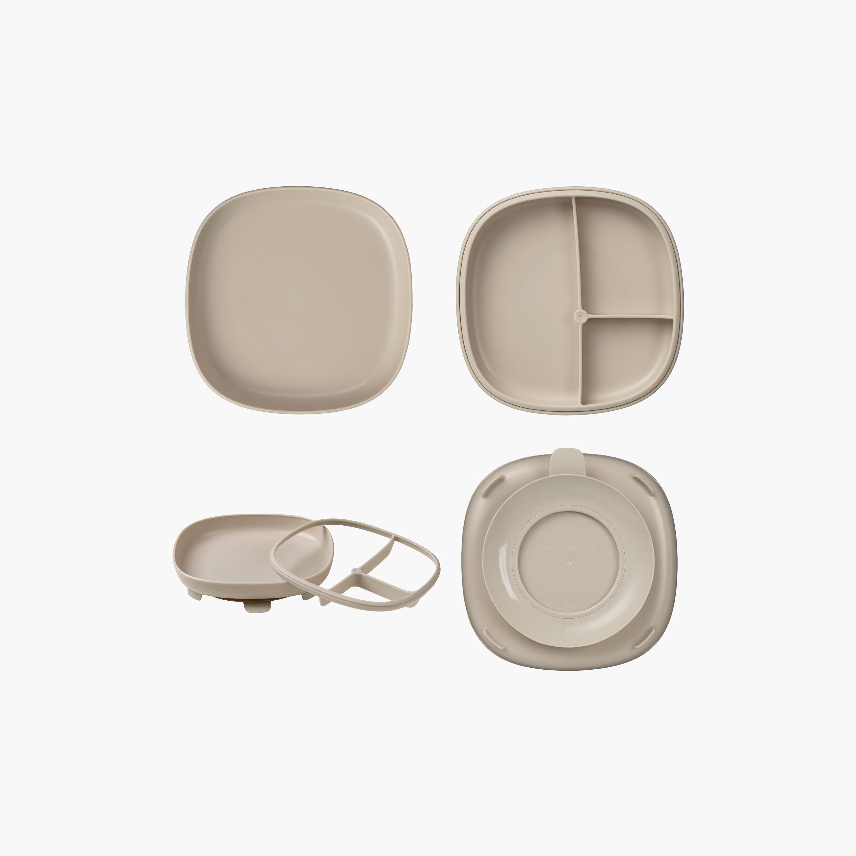 B.box 2-In-1 Suction Plate - Latte-baby-feeding-mealtimeessentials-image-1