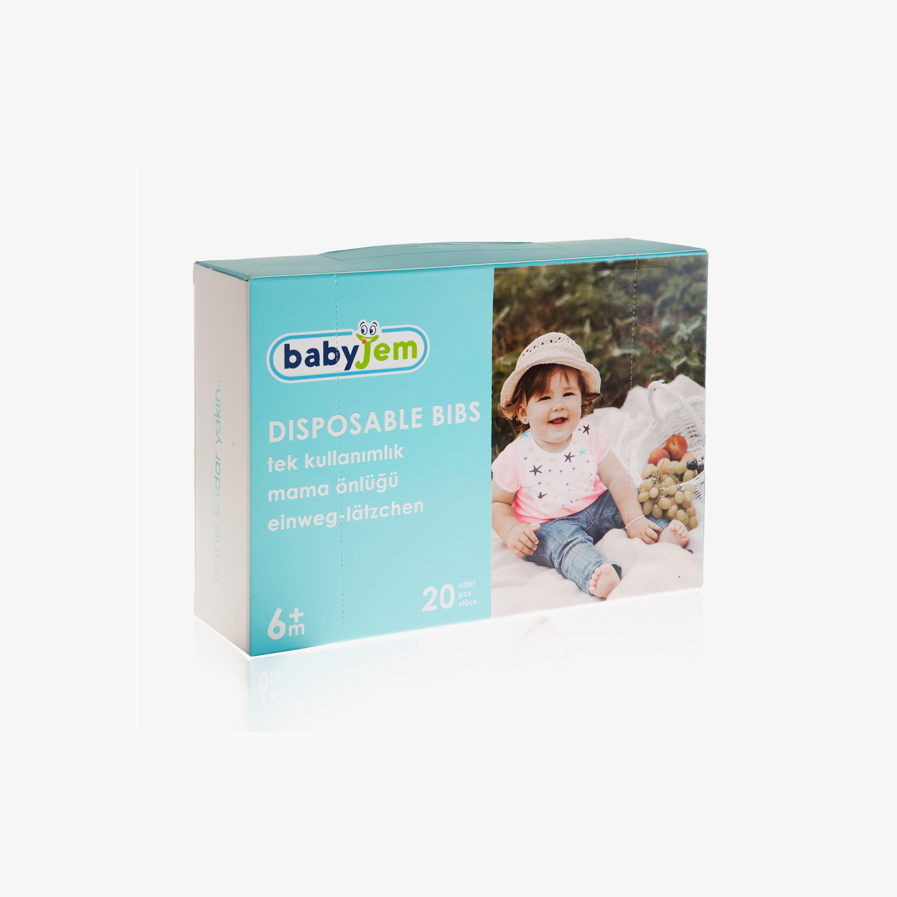 مرايل (صدريات) للاستخدام مرة واحدة 20 قطعة من بيبي جيم-baby-feeding-bibs-image-6