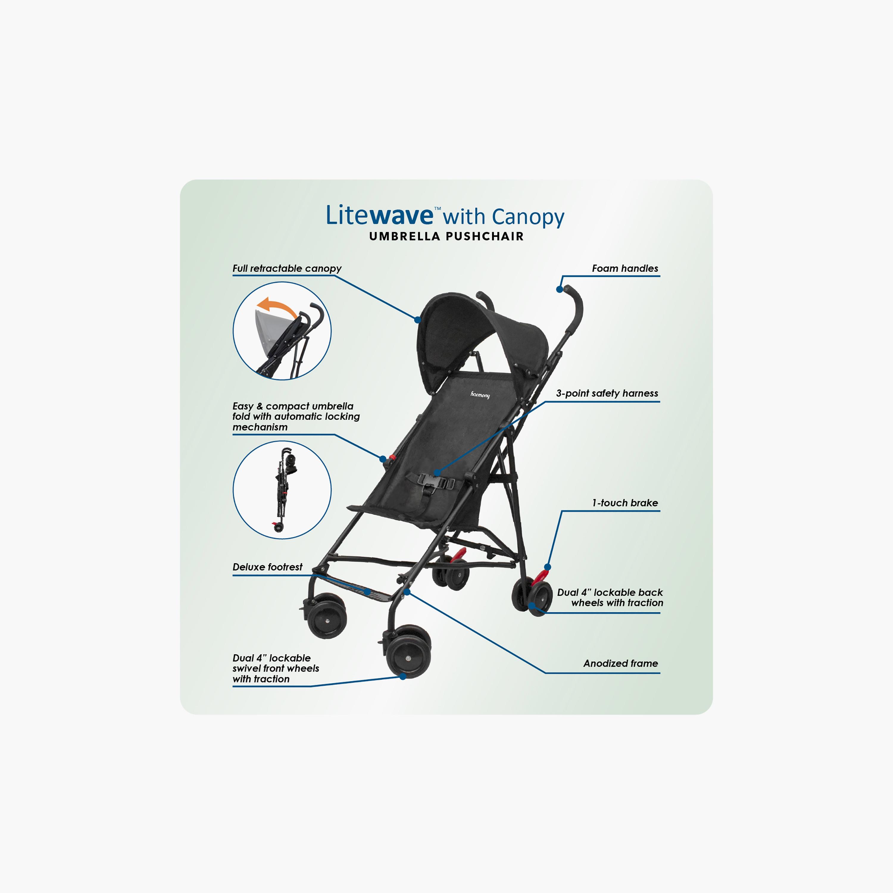 Harmony Litewave With Canopy Umbrella Stroller-baby-gear-strollersandprams-strollers-image-7