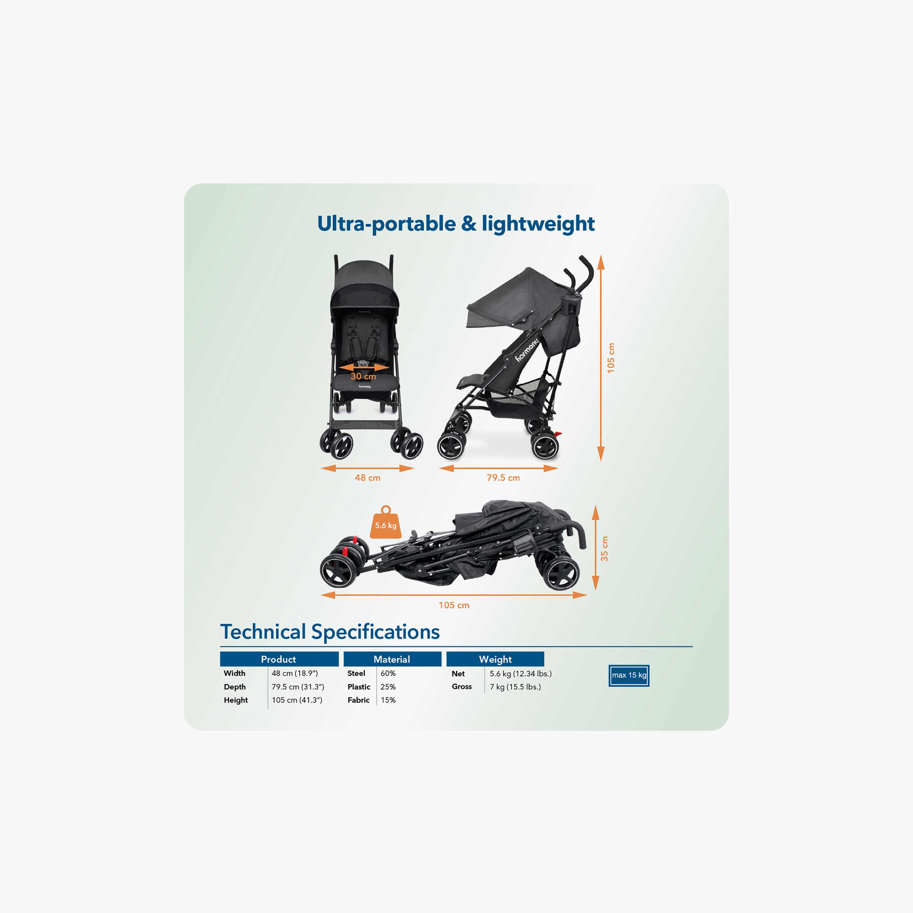 Harmony Aspire Deluxe Umbrella Fold Stroller-baby-gear-strollersandprams-strollers-image-7