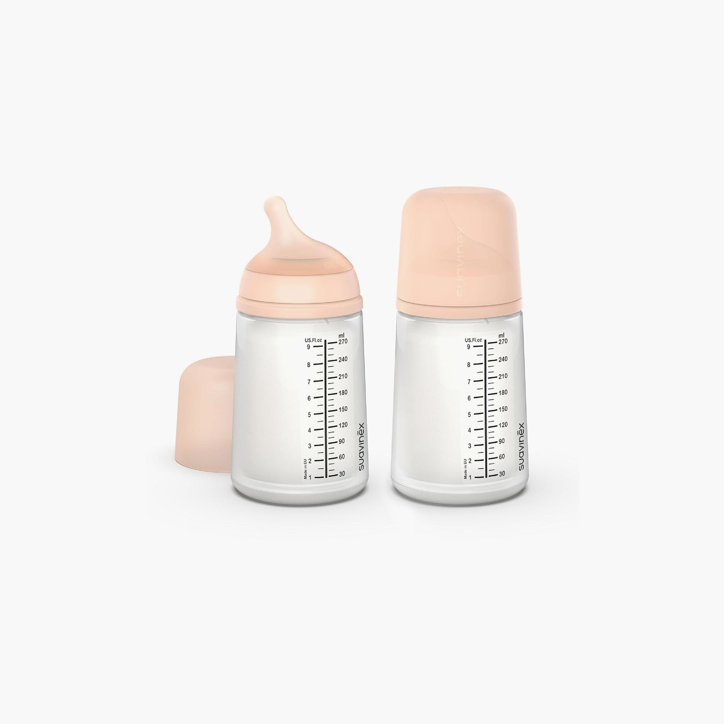 زجاجة رضاعة سيليكون فائقة النعومة مع حلمة قطعتين من سوافينكس - 270 مل-baby-feeding-feedingbottles-bottlesandteats-image-1