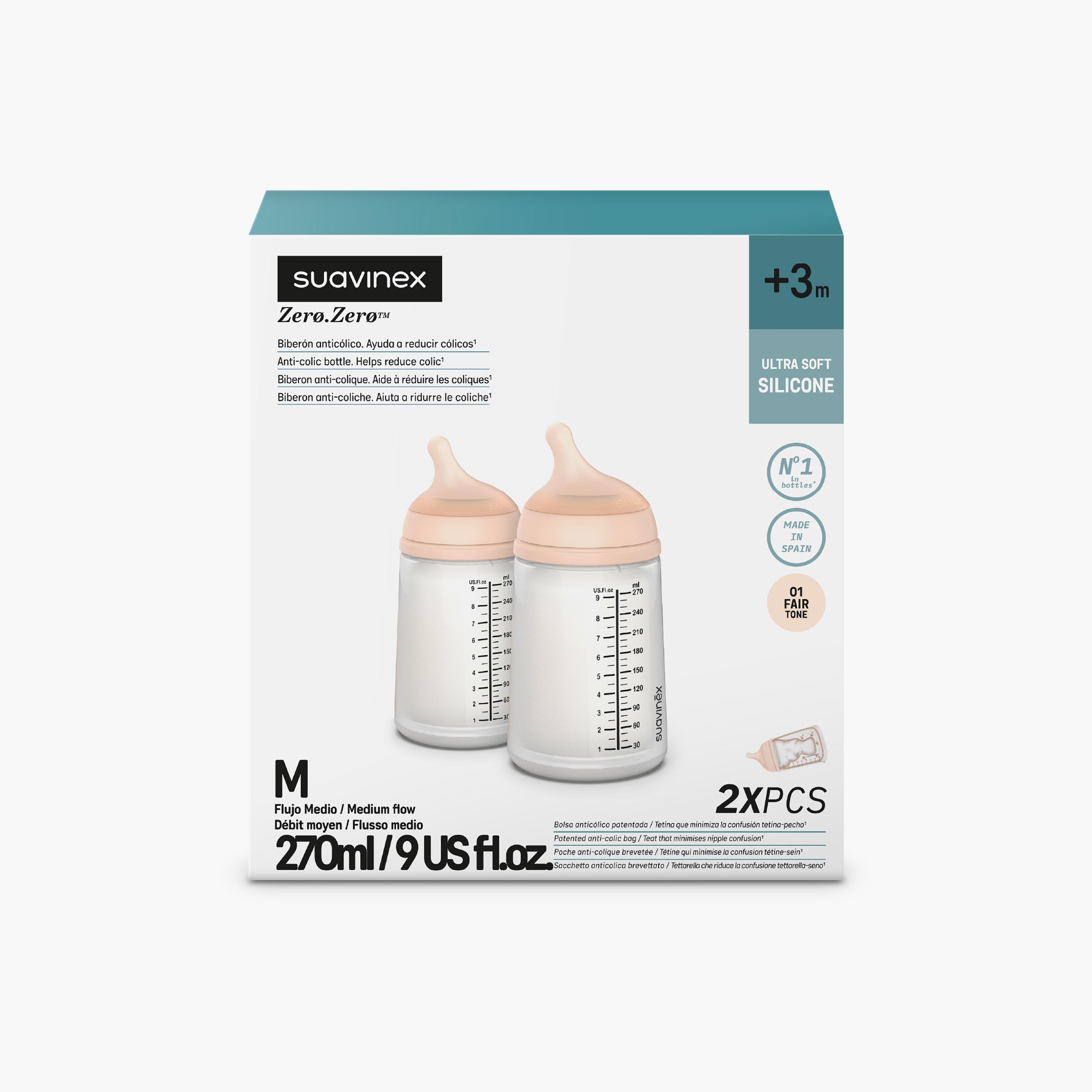 Suavinex 2-Piece Ultra Soft Silicone Feeding Bottle with Teat - 270 ml-baby-feeding-feedingbottles-bottlesandteats-image-2