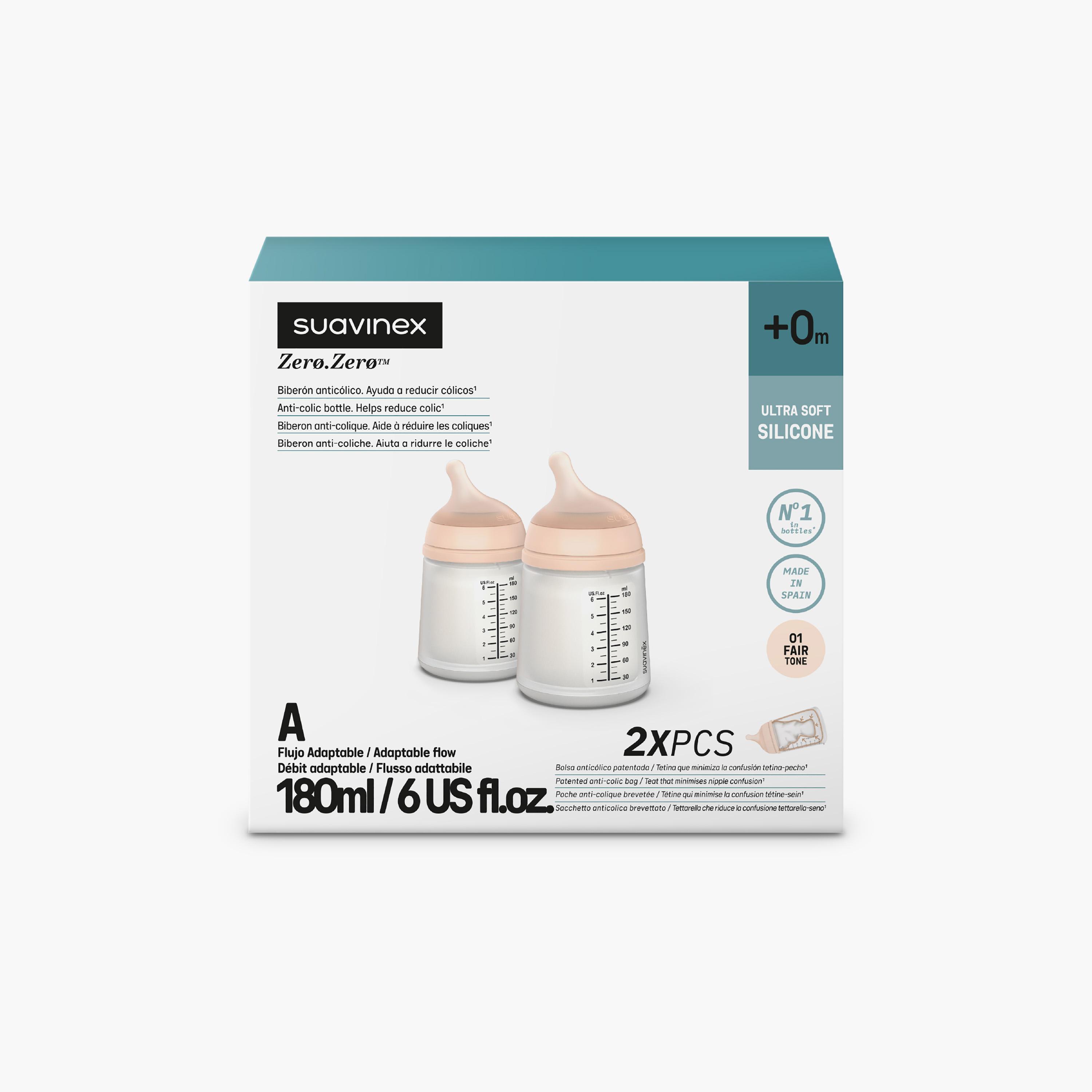Suavinex 2-Piece Ultra Soft Silicone Feeding Bottle with Teat - 180 ml-baby-feeding-feedingbottles-bottlesandteats-image-2