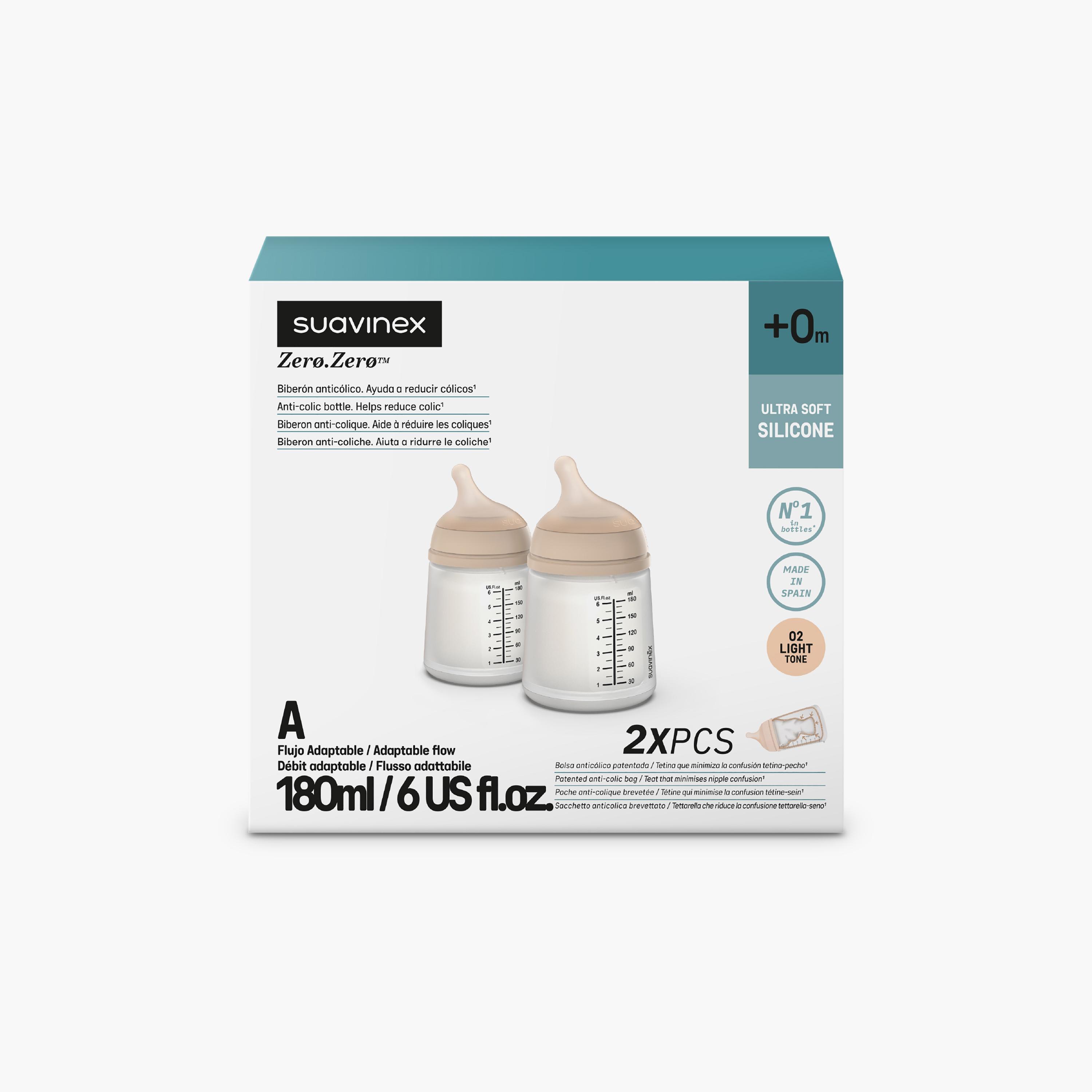 Suavinex 2-Piece Ultra Soft Silicone Feeding Bottle with Teat - 180 ml-baby-feeding-feedingbottles-bottlesandteats-image-2