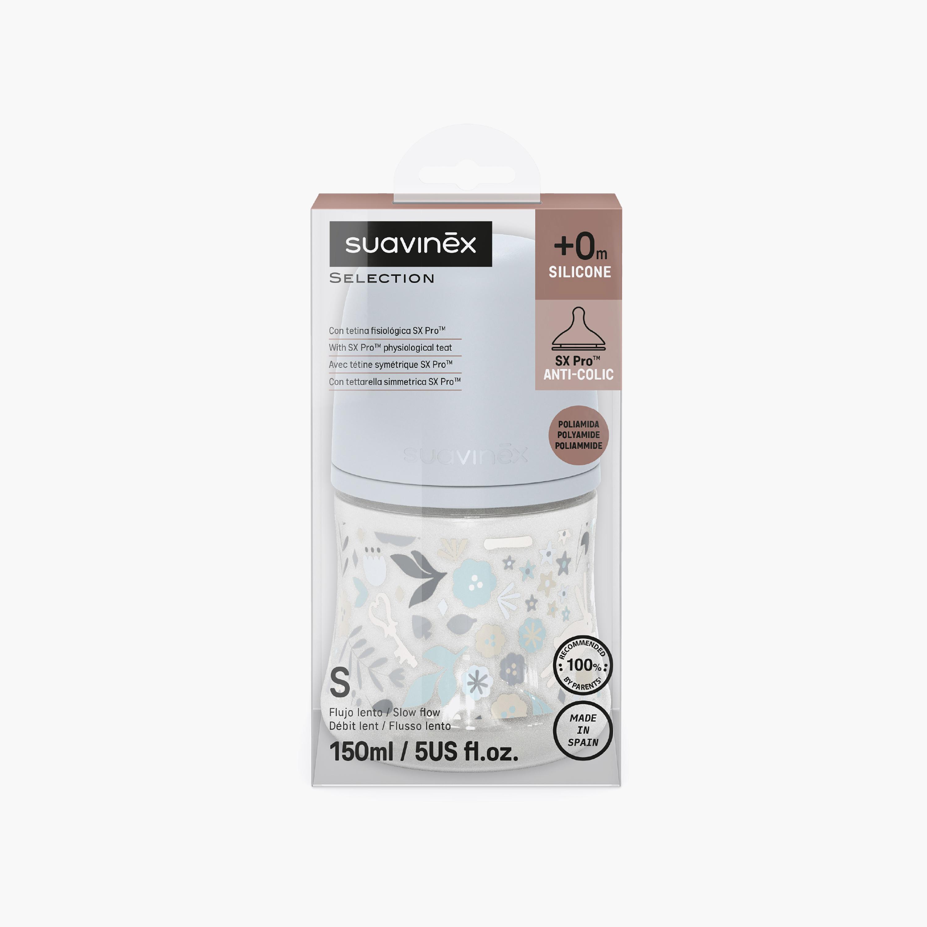 Suavinex Polyamide Slow Flow Feeding Bottle with Teat - 150 ml-baby-feeding-feedingbottles-bottlesandteats-image-3