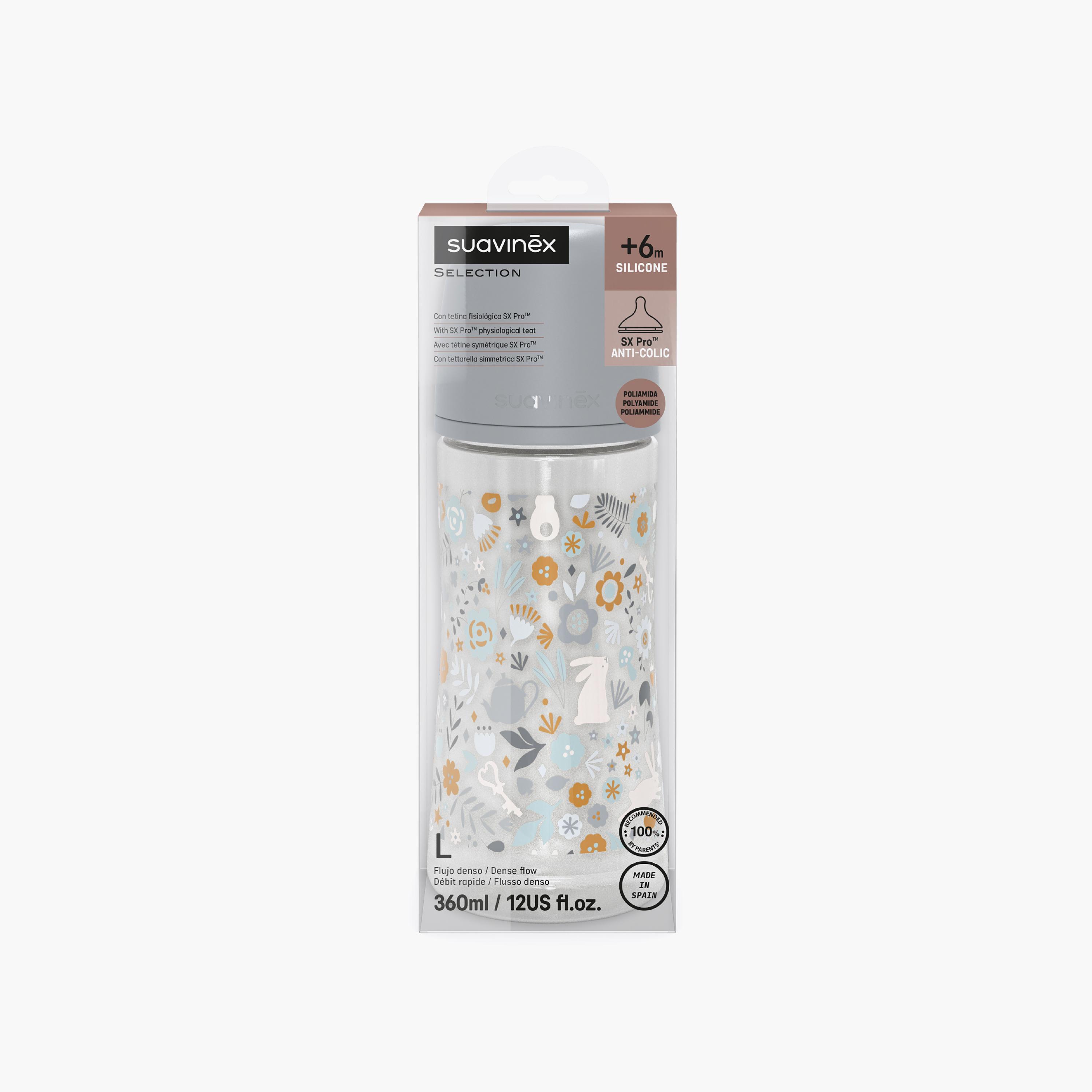 Suavinex Polyamide Slow Flow Feeding Bottle with Teat - 360 ml-baby-feeding-feedingbottles-bottlesandteats-image-3