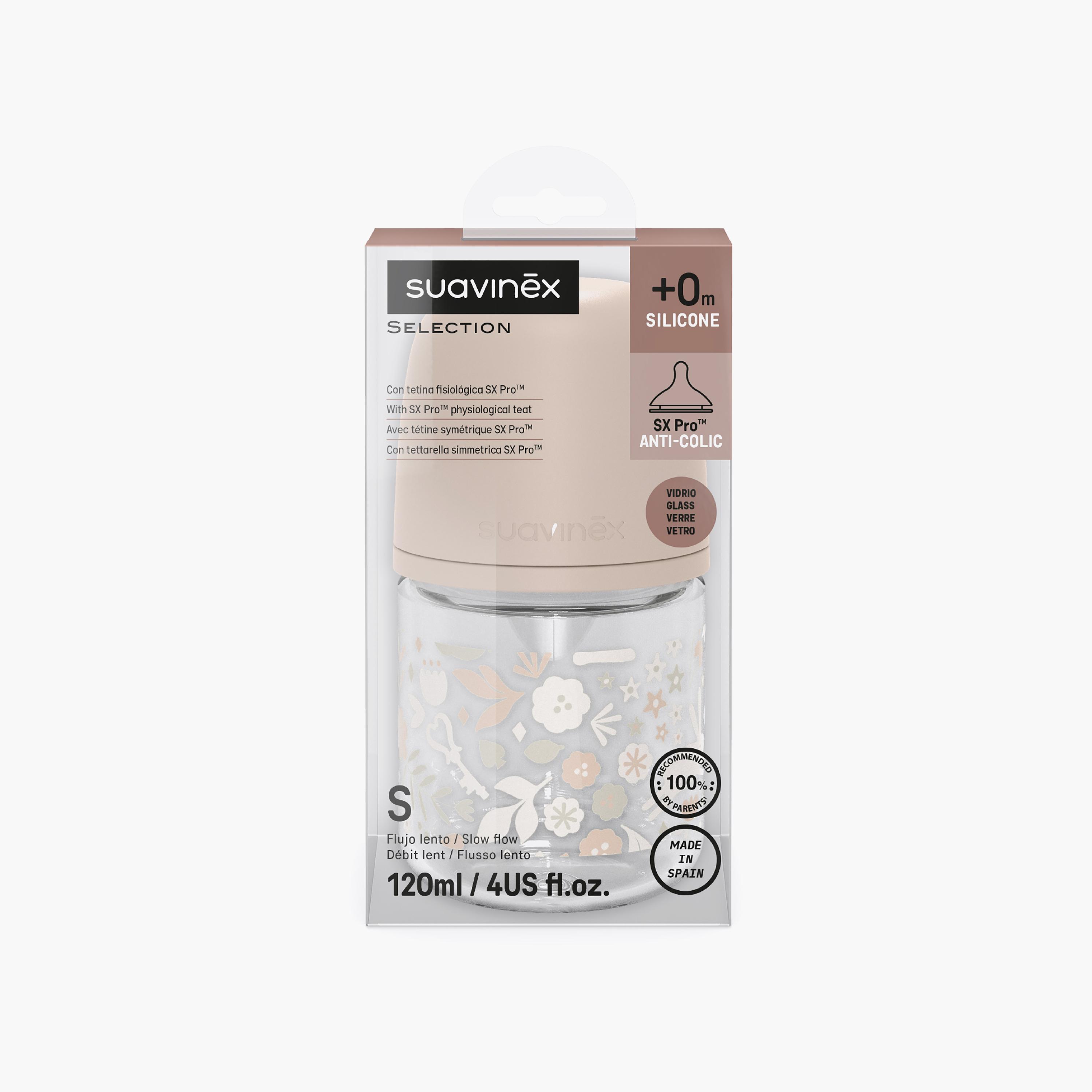 زجاجة رضاعة زجاجية تدفق بطيء مع حلمة من سوافينكس - 120 مل-baby-feeding-feedingbottles-bottlesandteats-image-8