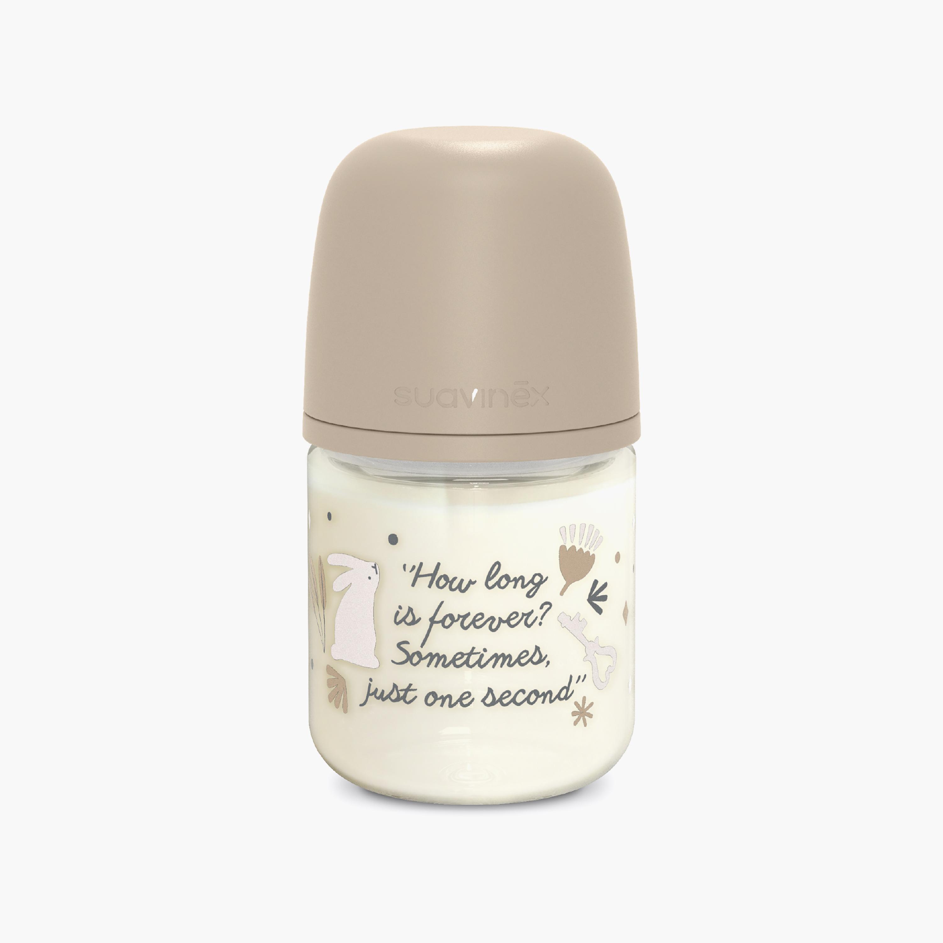 Suavinex Glass Slow Flow Feeding Bottle with Teat - 120 ml-baby-feeding-feedingbottles-bottlesandteats-image-2