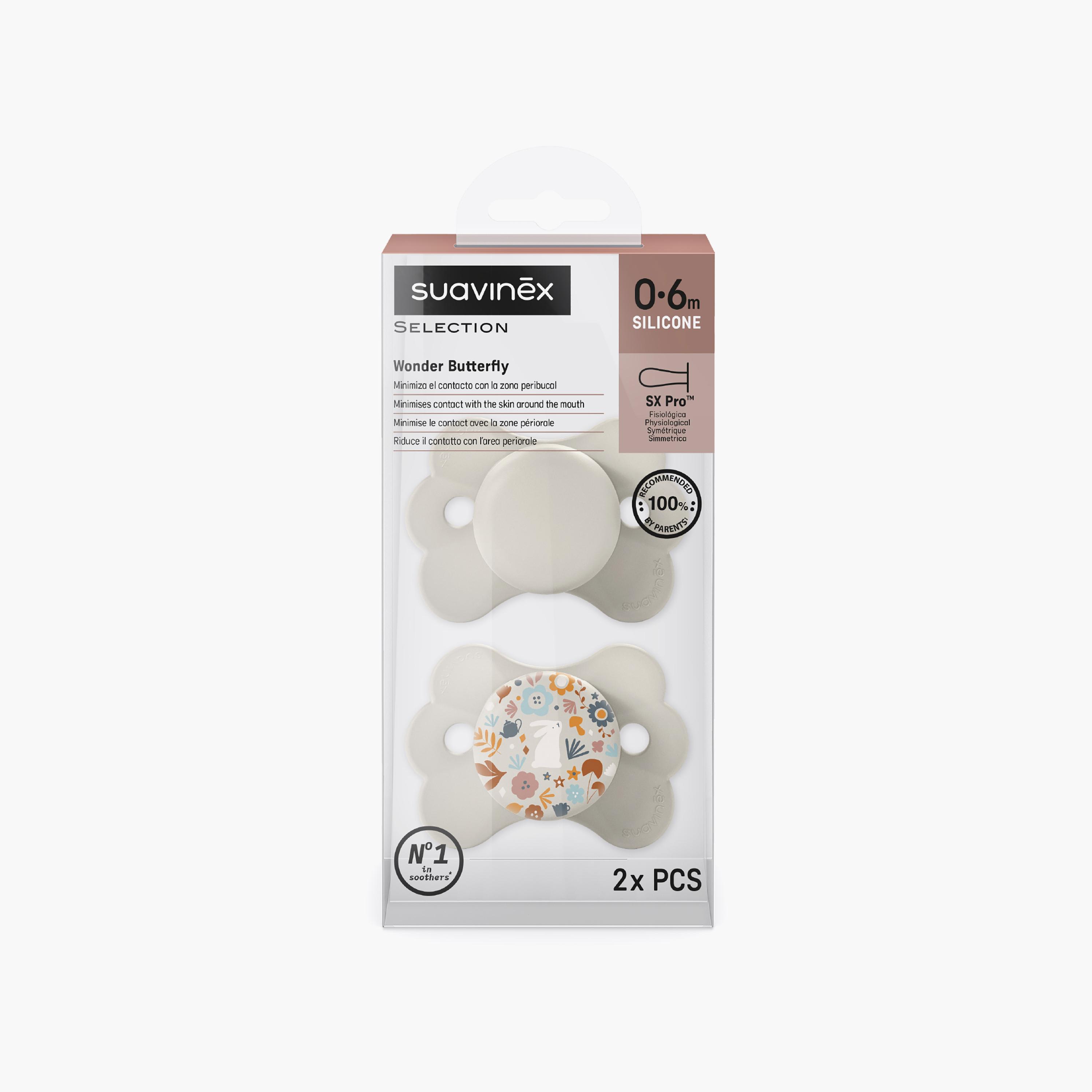 Suavinex 2-Piece Sx Pro Ultra Soft Wonder Butterfly Pacifier - 0-6 Months-baby-feeding-pacifiers-image-2