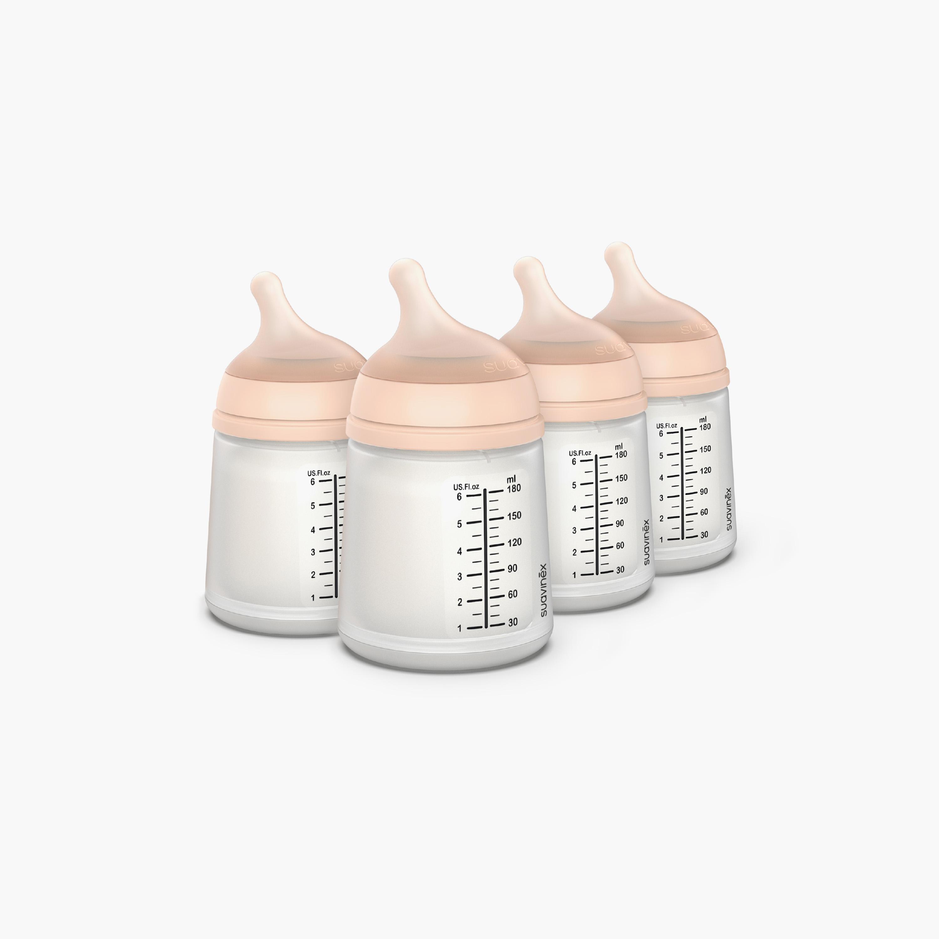 زجاجة رضاعة سيليكون فائقة النعومة 4 قطع من سوافينكس - 180 مل-baby-feeding-feedingbottles-bottlesandteats-image-1