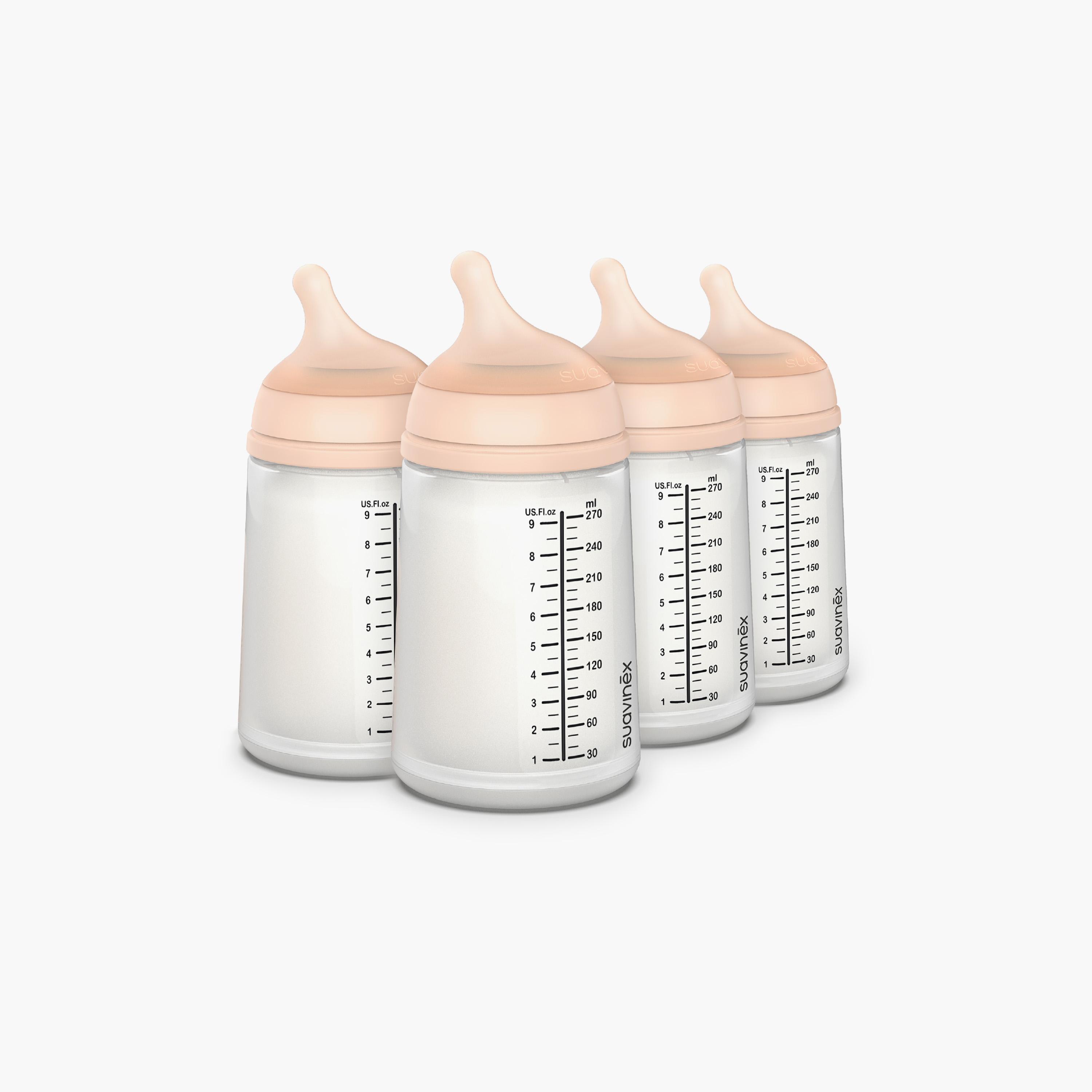 زجاجة رضاعة سيليكون فائقة النعومة 4 قطع من سوافينكس - 270 مل-baby-feeding-feedingbottles-bottlesandteats-image-1