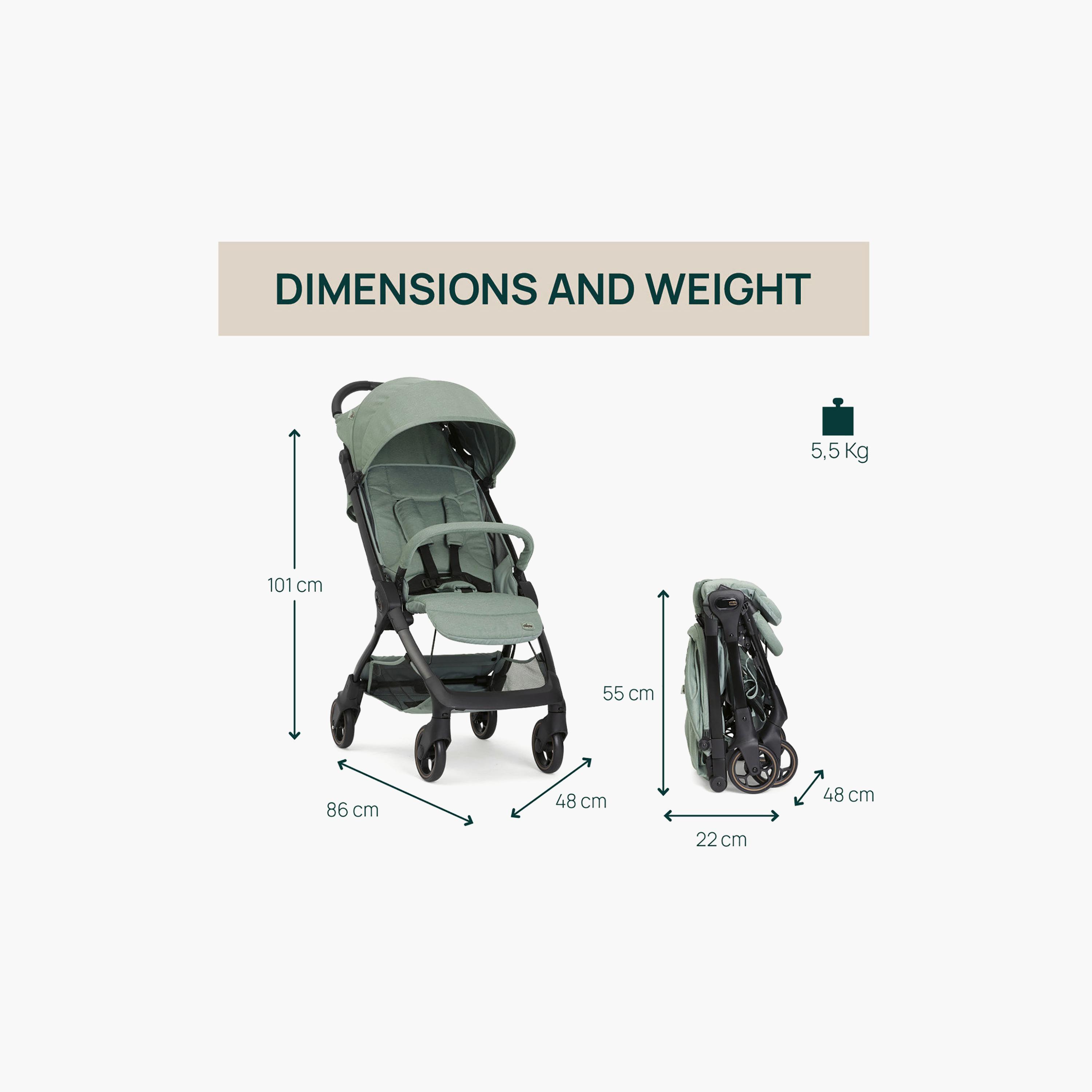 Chicco Foldable Aero-we Stroller with Adjustable Reclining Seat & Canopy-baby-gear-strollersandprams-strollers-image-2