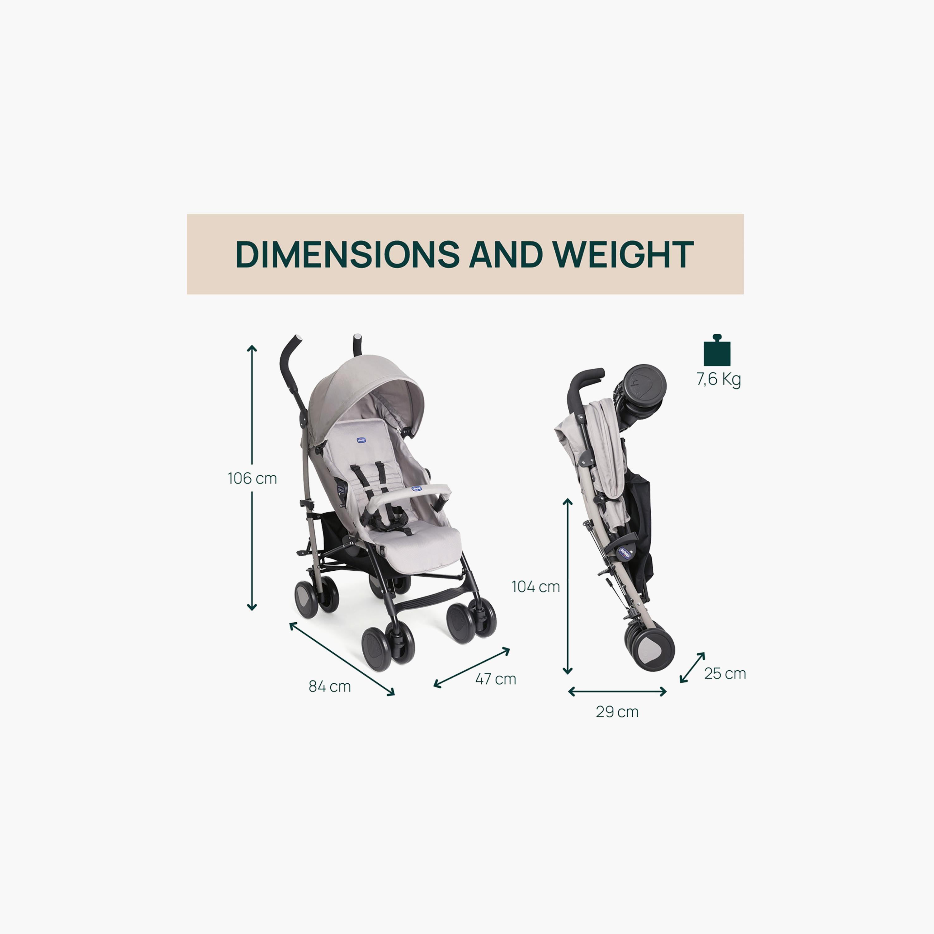 Chicco Echo Lite Stroller with Adjustable Reclining Seat & Canopy-baby-gear-strollersandprams-strollers-image-2