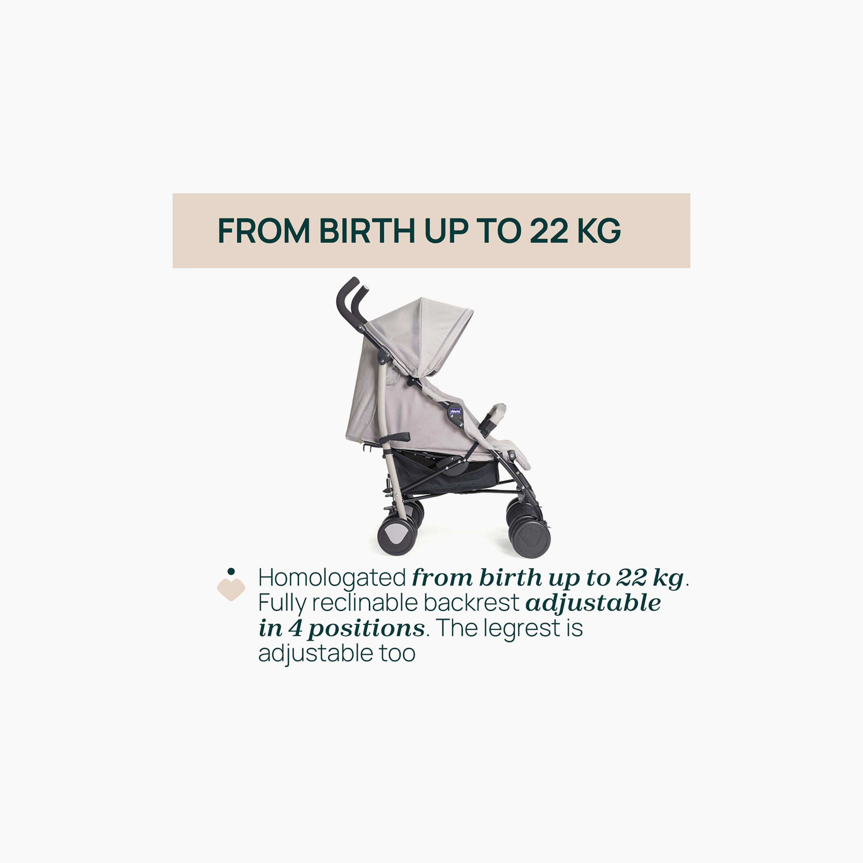 Chicco Echo Lite Stroller with Adjustable Reclining Seat & Canopy-baby-gear-strollersandprams-strollers-image-3