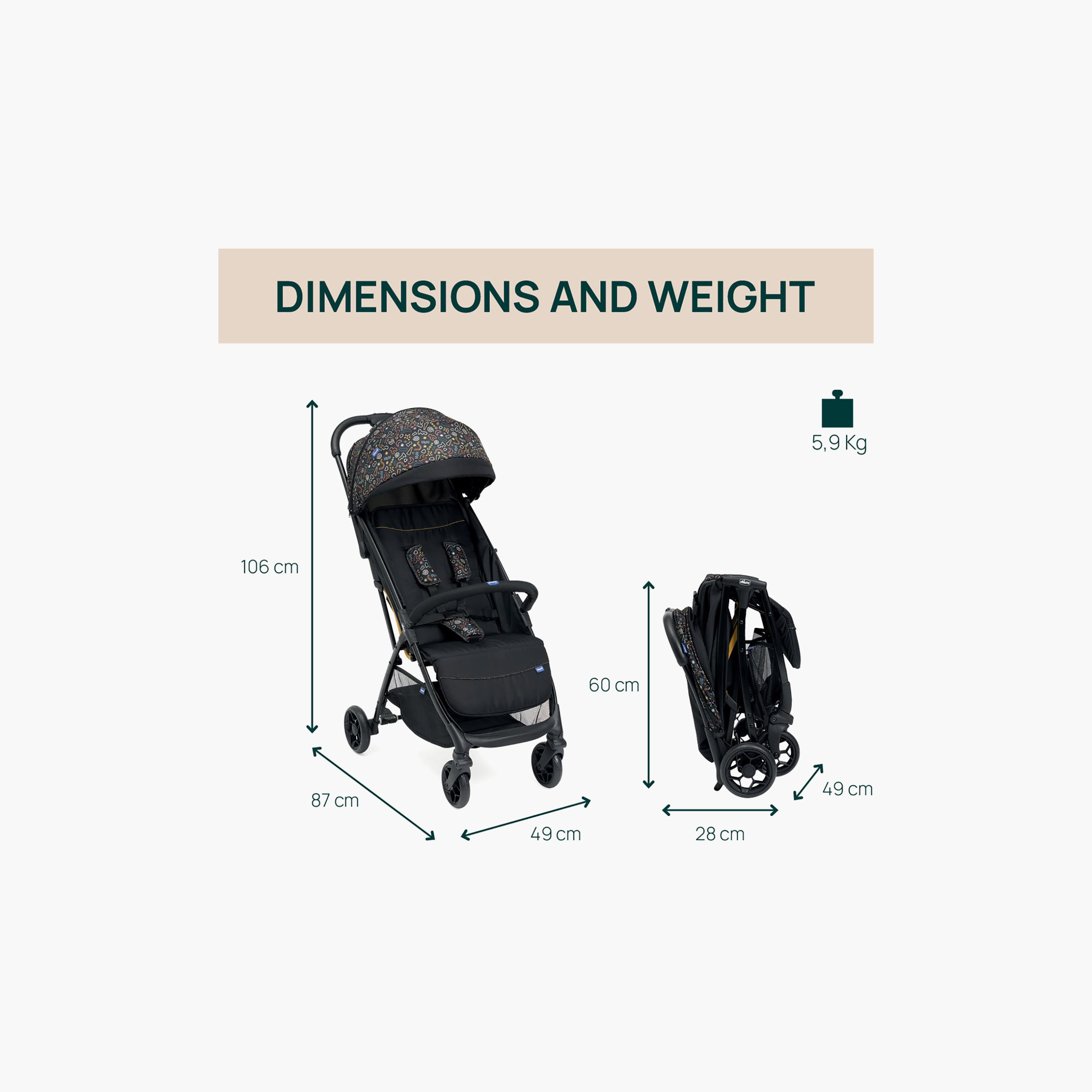 Chicco Glee Stroller with Adjustable Reclining Seat & Canopy-baby-gear-strollersandprams-strollers-image-6