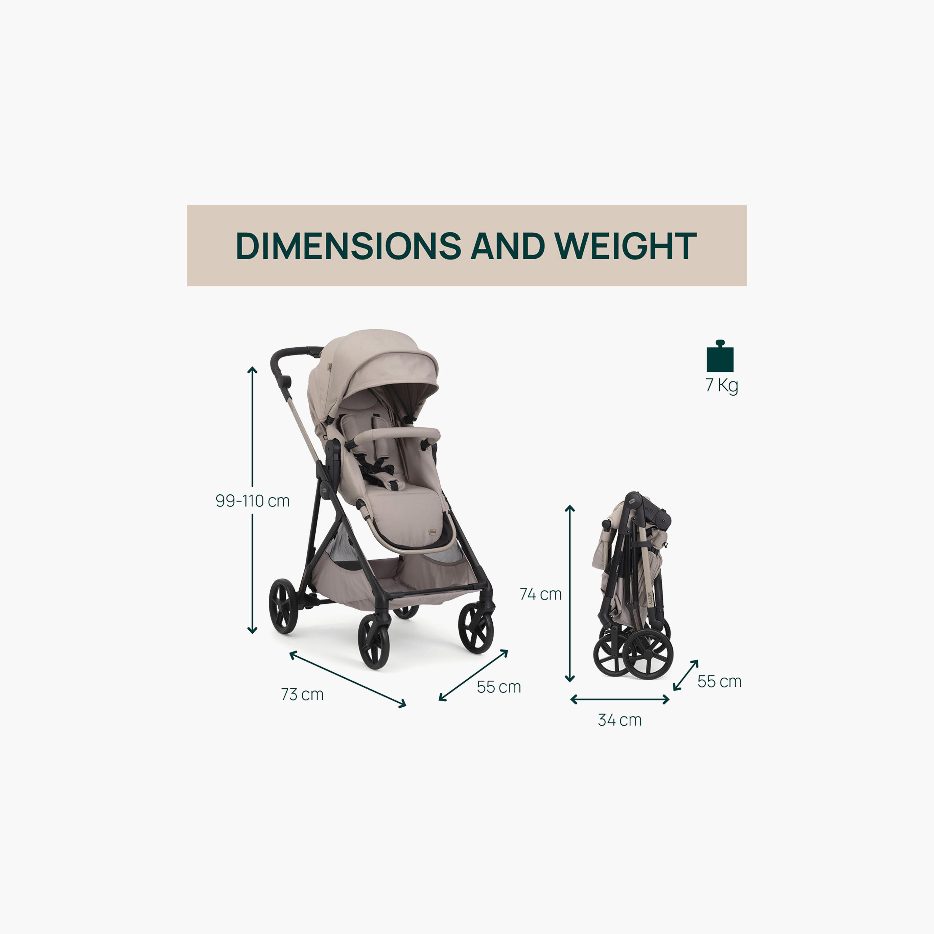Chicco Seety Stroller with Adjustable Reclining Seat & Canopy-baby-gear-strollersandprams-strollers-image-8