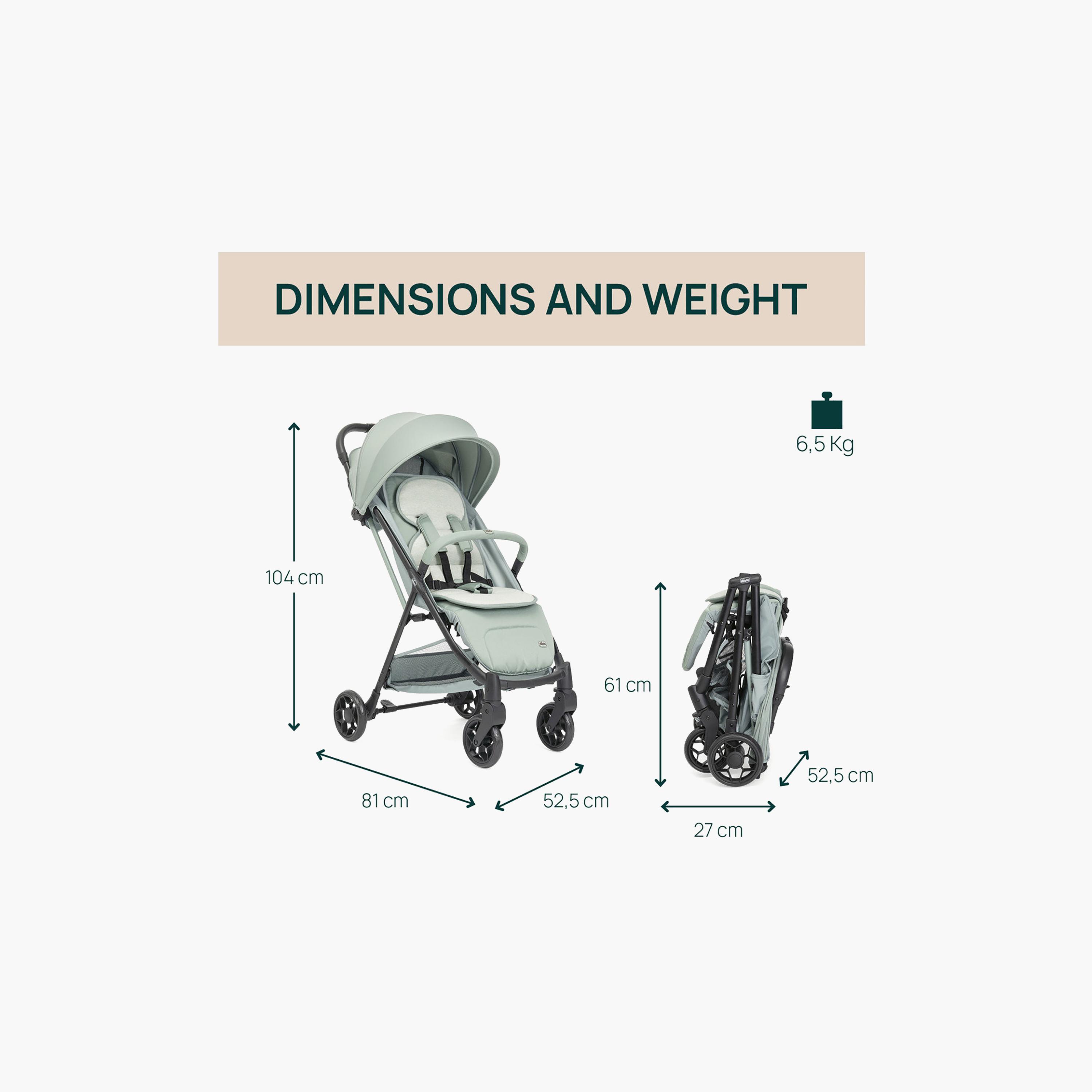 Chicco Foldable Taormina Stroller with Adjustable Reclining Seat & Canopy-baby-gear-strollersandprams-strollers-image-2