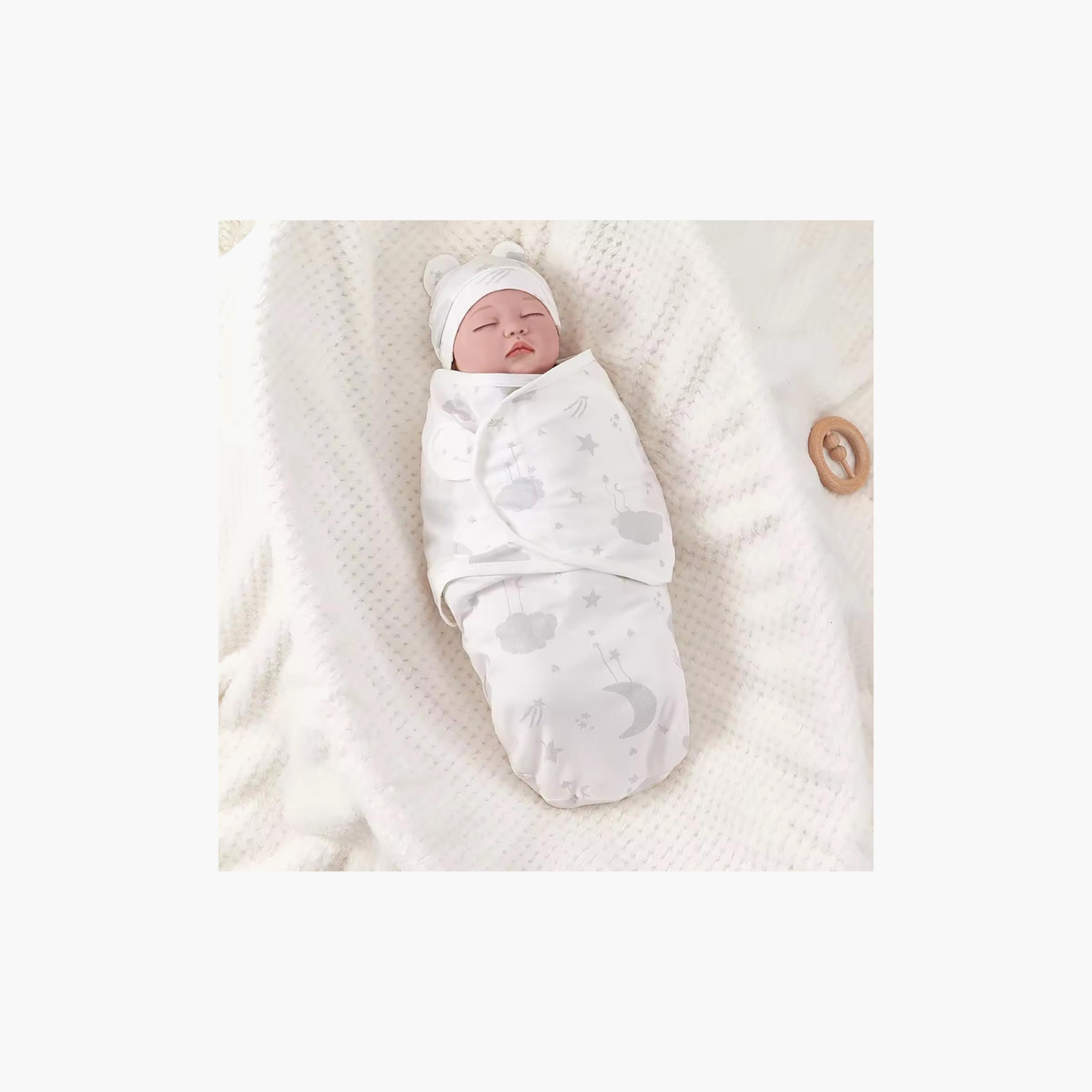 طقم أقمشة قماط قطنية ناعمة مع قبعات 3 قطع من كيندر فالي-baby-nursery-blanketsandswaddles-swaddlesandsleepingbags-image-11