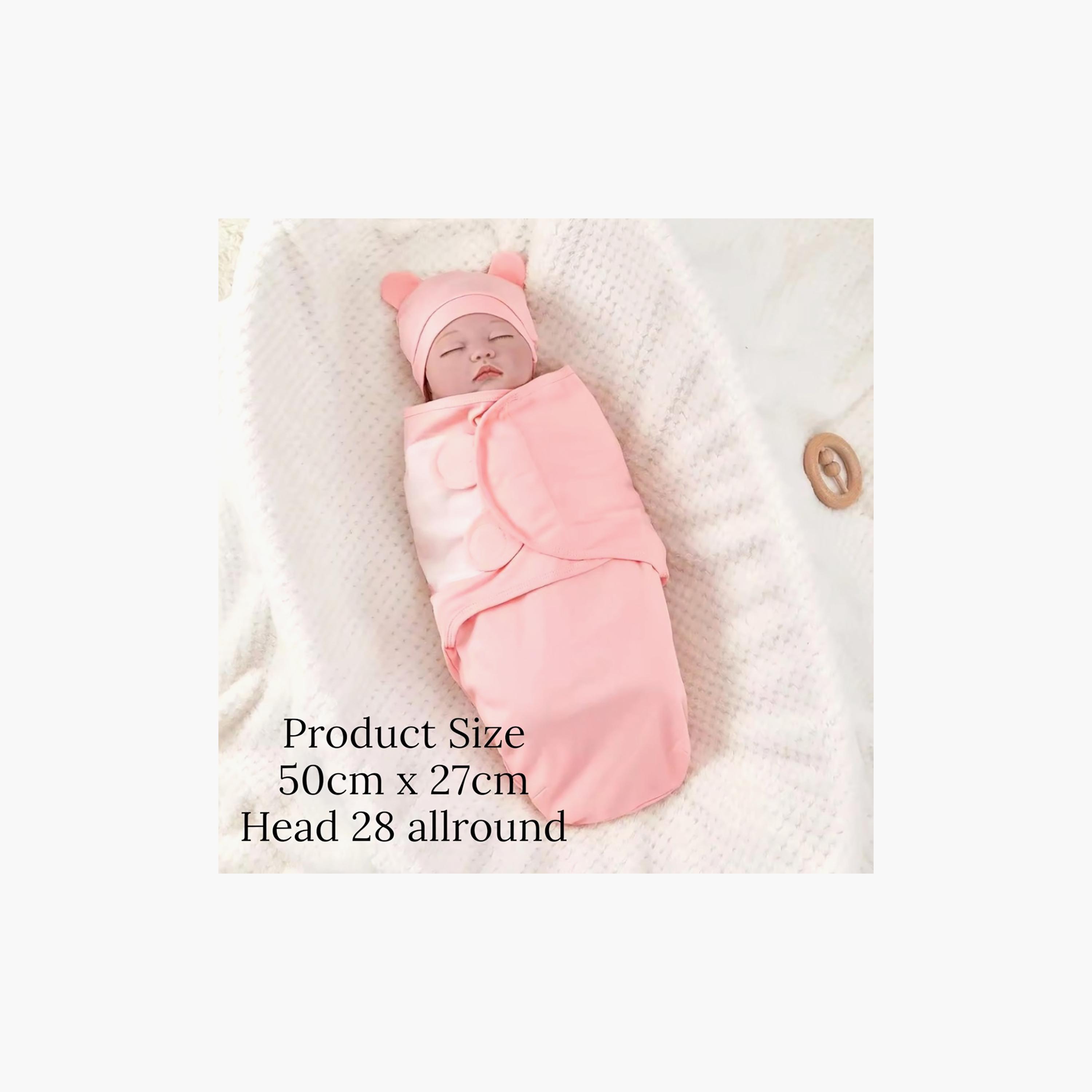 طقم أقمشة قماط قطنية ناعمة مع قبعات 3 قطع من كيندر فالي-baby-nursery-blanketsandswaddles-swaddlesandsleepingbags-image-5