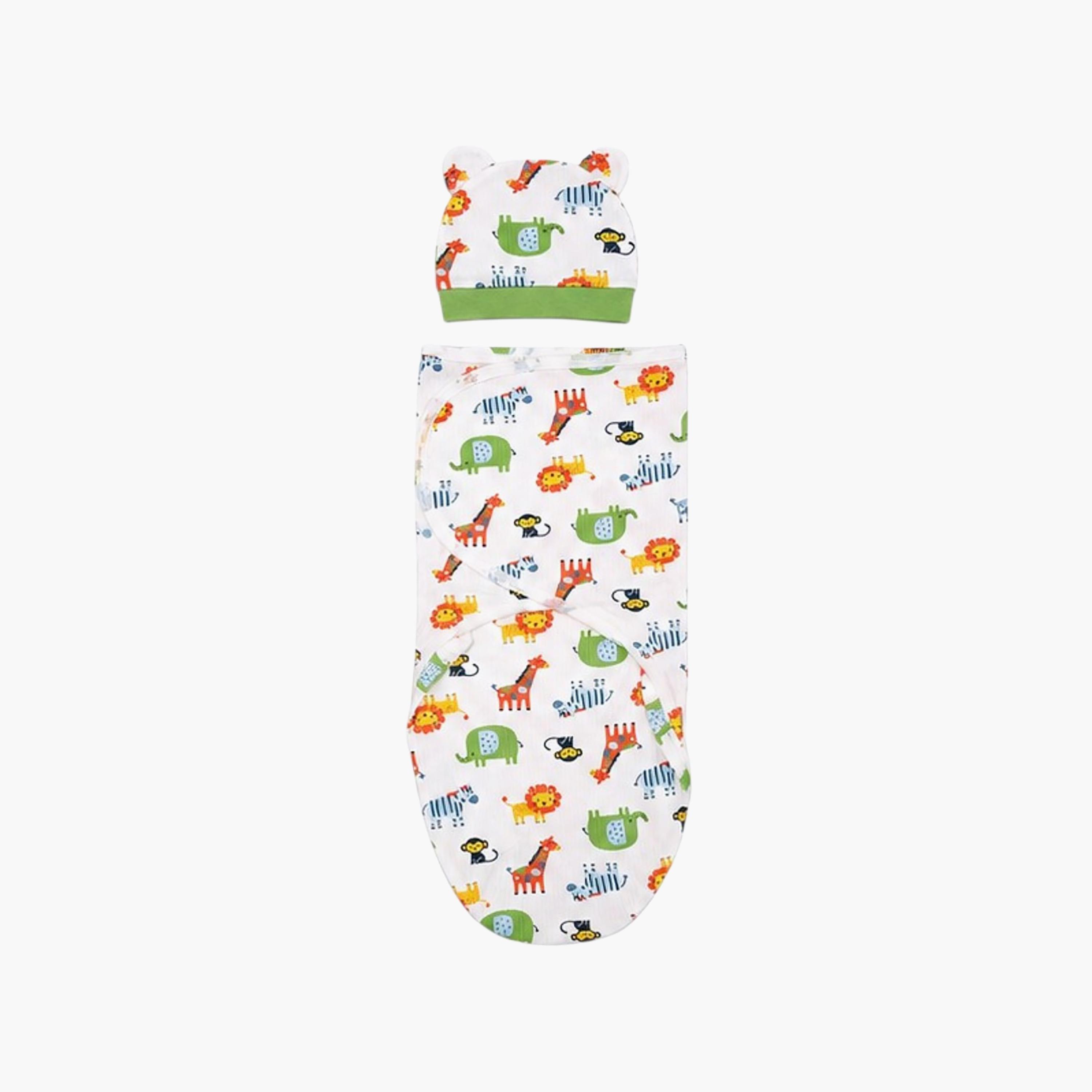 طقم أقمشة قماط قطنية ناعمة مع قبعات 3 قطع من كيندر فالي-baby-nursery-blanketsandswaddles-swaddlesandsleepingbags-image-8
