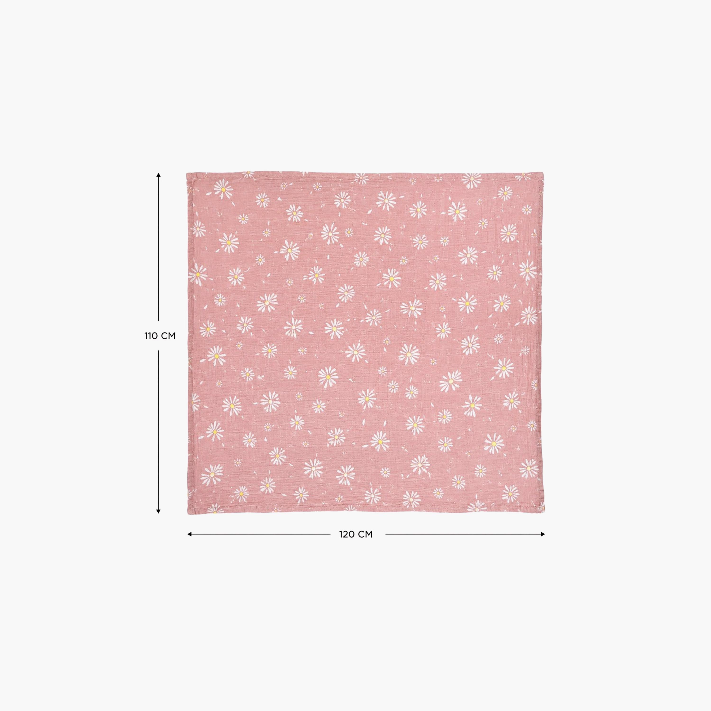 طقم أقمشة قماط فائقة النعومة موديل بلاك ديزي قطعتين من كيندر فالي-baby-nursery-blanketsandswaddles-receivingblankets-image-4