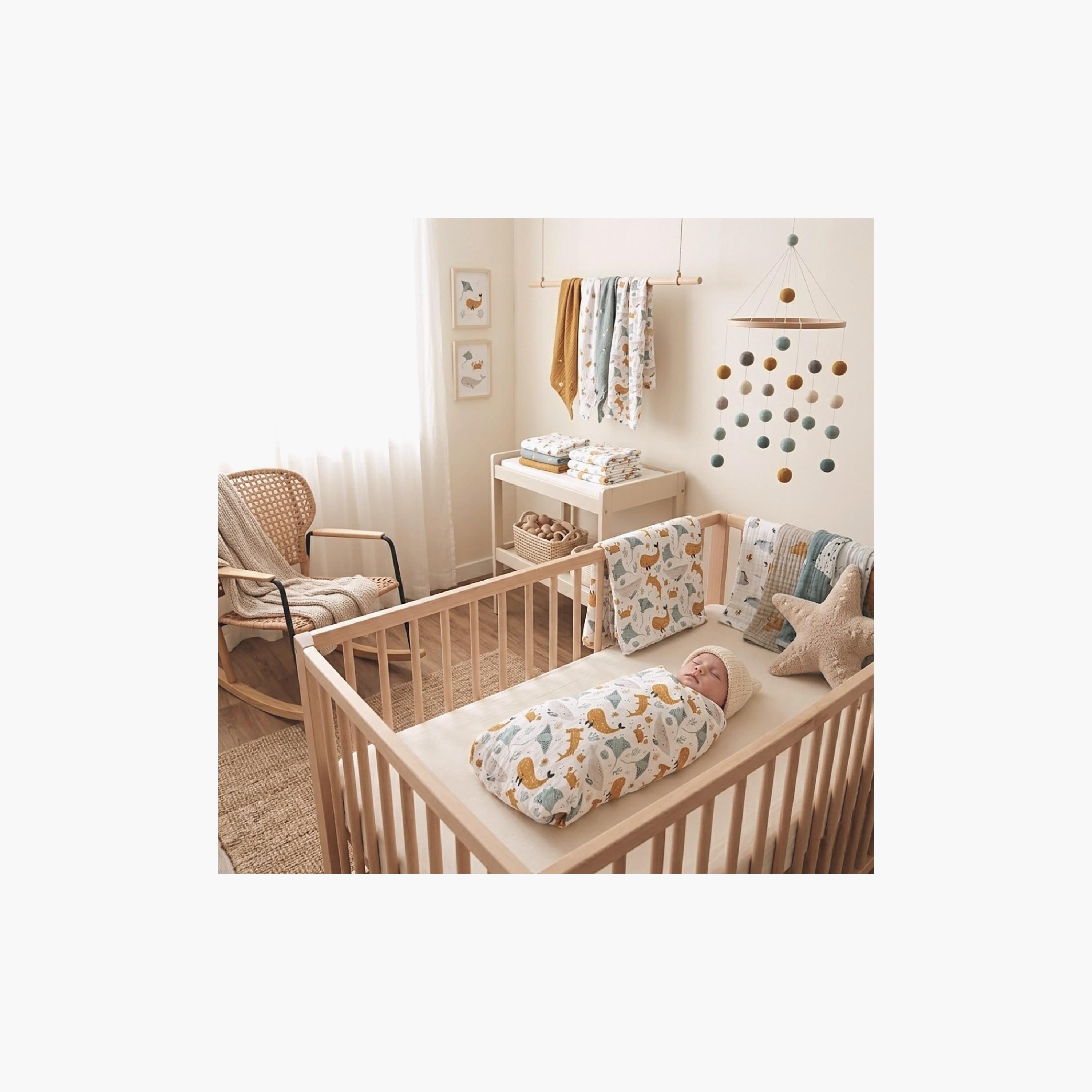 طقم أقمشة قماط فائقة النعومة موديل أندر ذا سي قطعتين من كيندر فالي-baby-nursery-blanketsandswaddles-receivingblankets-image-10